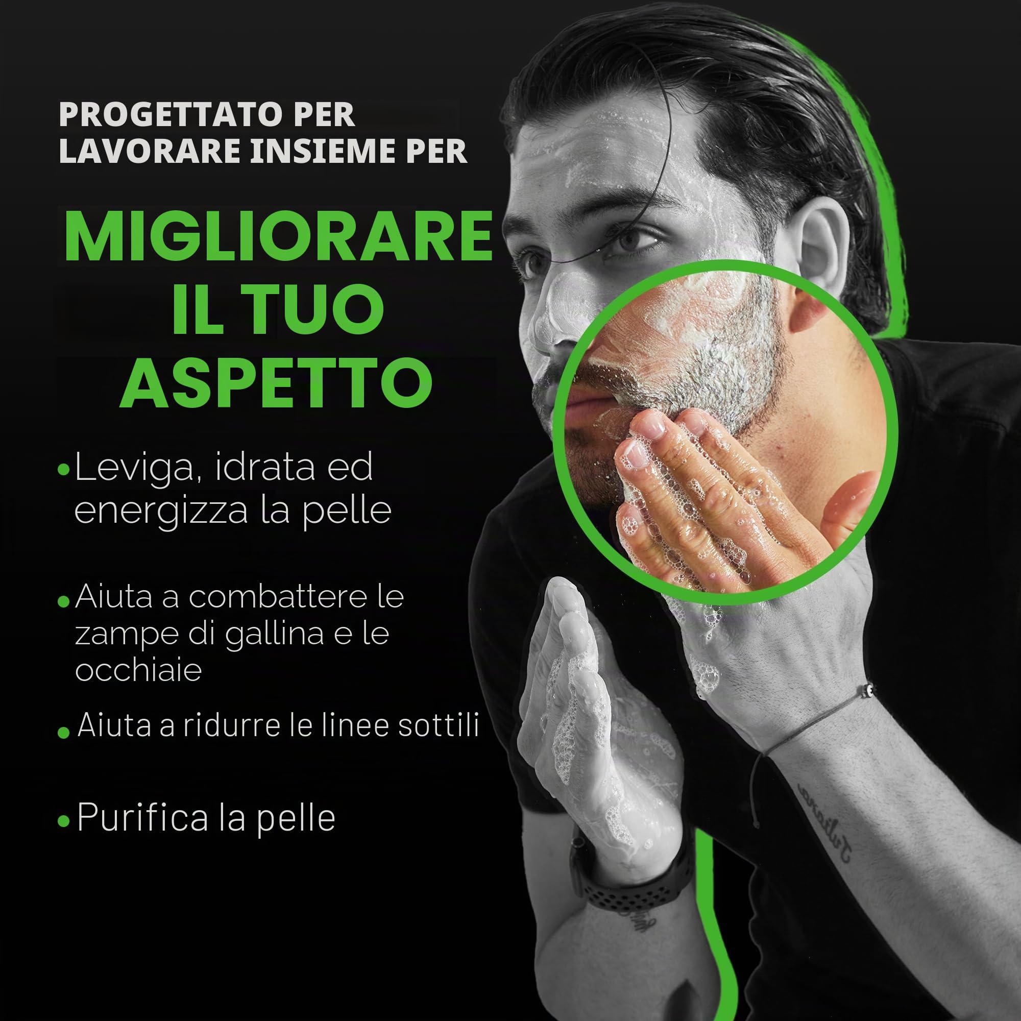 Tiege Hanley Set per la cura della pelle da uomo, routine rivitalizzante per la cura della pelle per uomo (livello del sistema 4) - Include detergente viso, scrub, crema idratante, crema per gli occhi