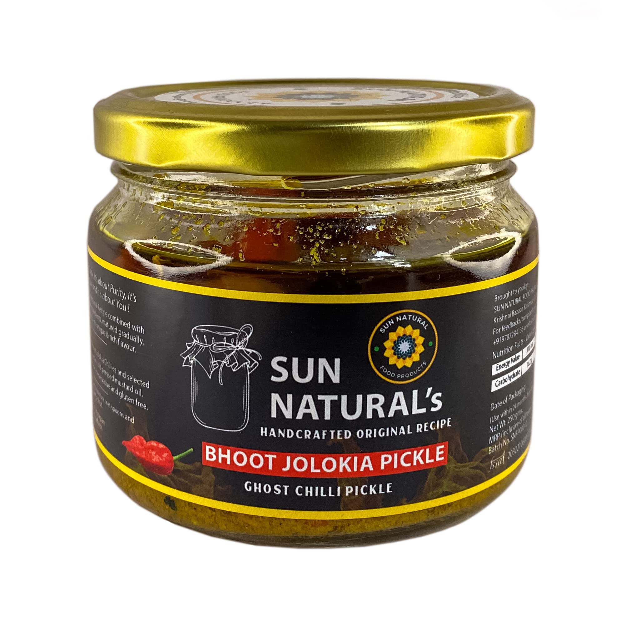 Sun Naturals Homemade Authentic Traditional Bhoot Jolokia Pickle | Bhut Jolokia Pickle | King Chilli Pickle, No Artificial Preservatives- 250 Grams (B0B3JH8M21) Amazon Price History, Amazon Price Tracker