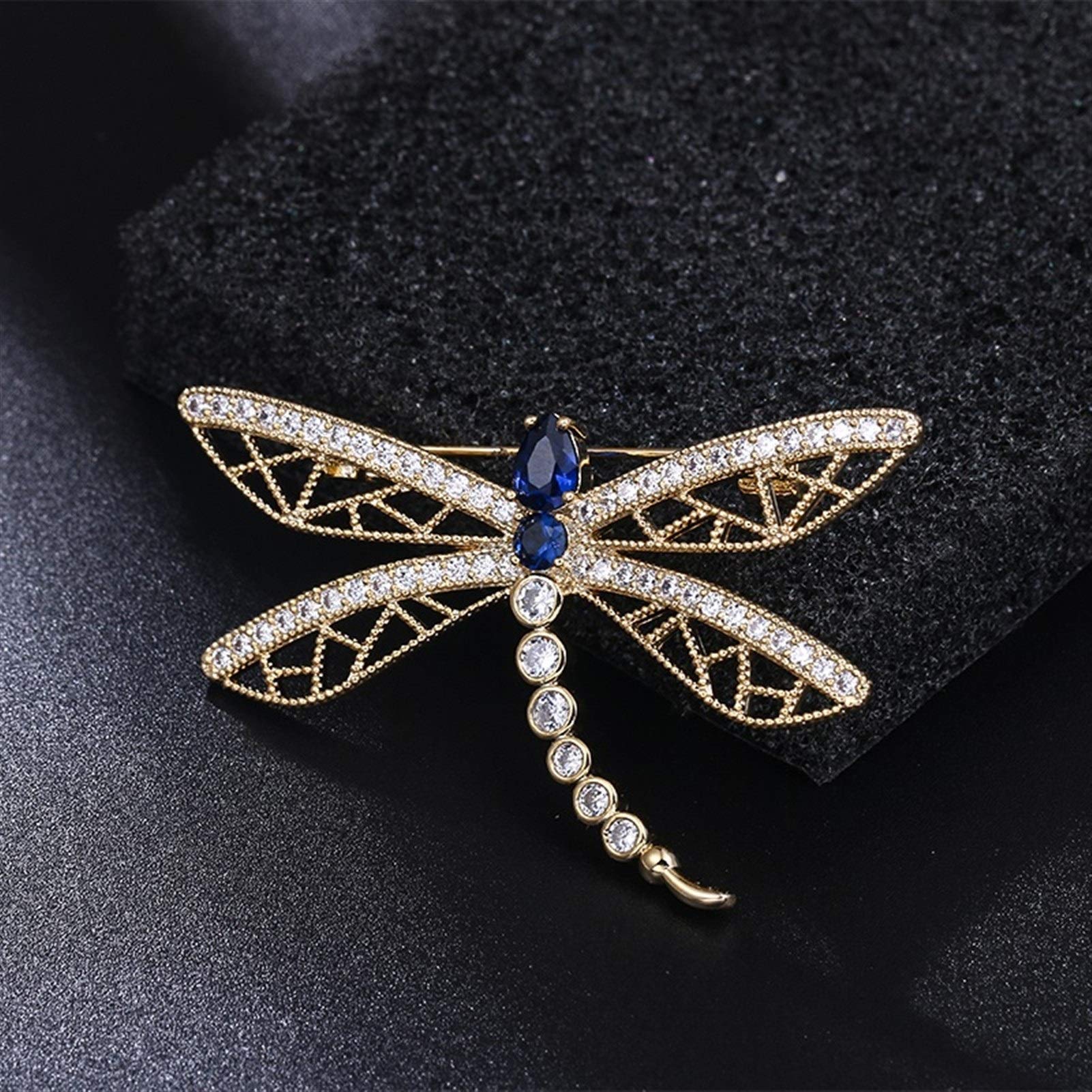 WXKAGF Brosche mit Zirkonia-Kristallen, Libellen-Brosche für Damen
