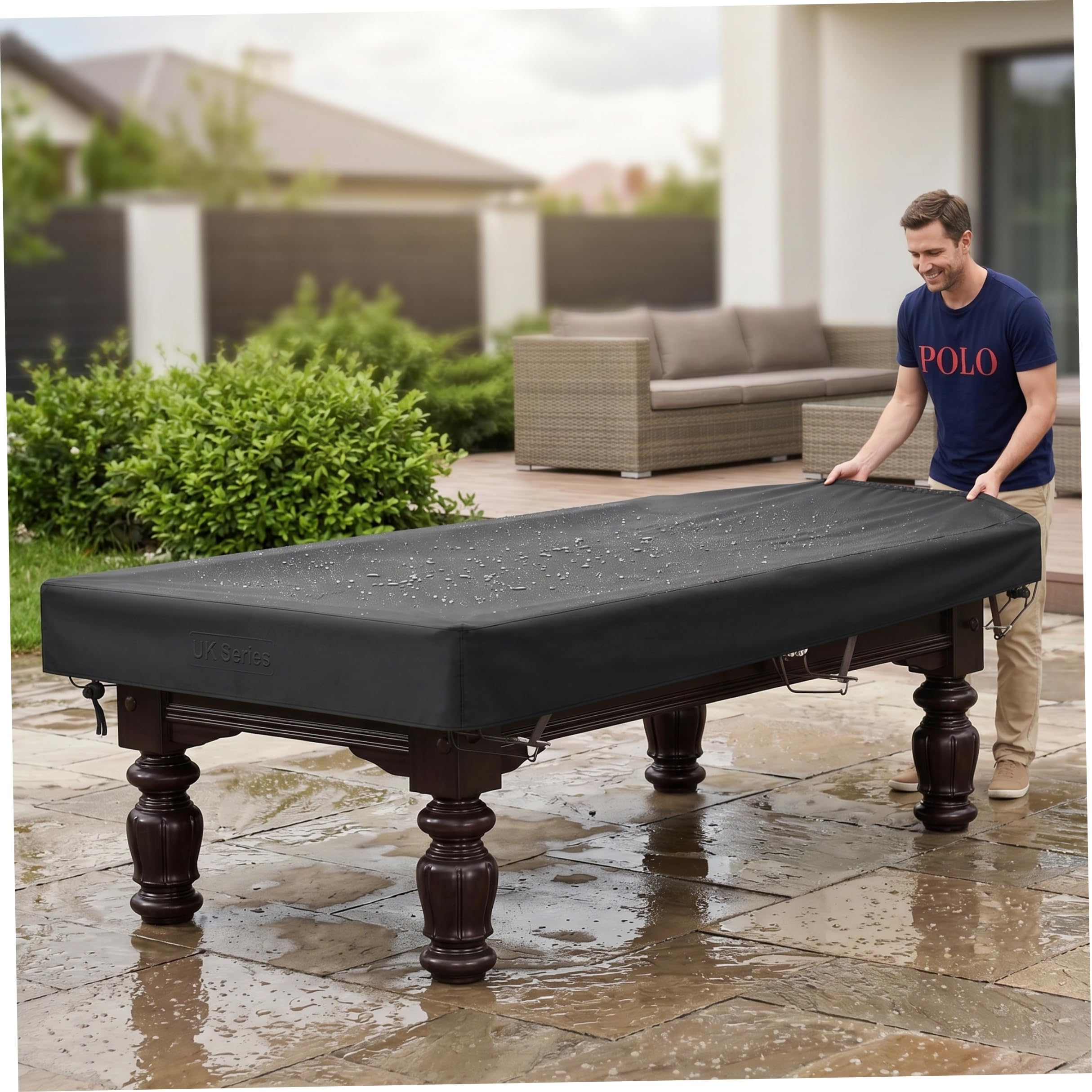 Pool Table Cover, Waterproof & UV-Resistant Oxford Fabric Billiard Pool Table Covers (8ft : 245x140x20cm)