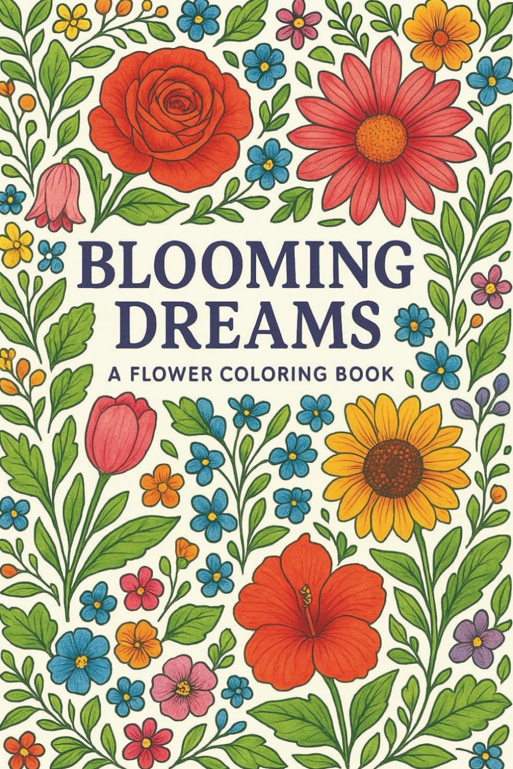 blooming dreams: a flower coloring book