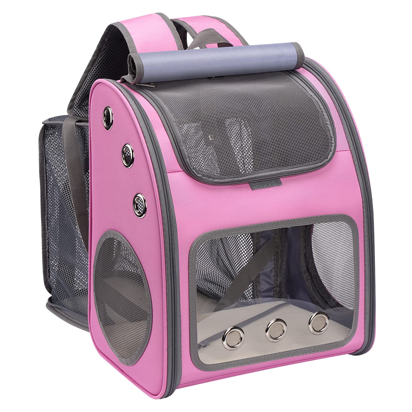 COVONOExpandable Pet Carrier Backpack for Cats, Dogs and Small Animals, Portable Pet Travel Carrier, Super Ventilated Design, Airline Approved, Ideal for Traveling/Hiking/Camping, Pink