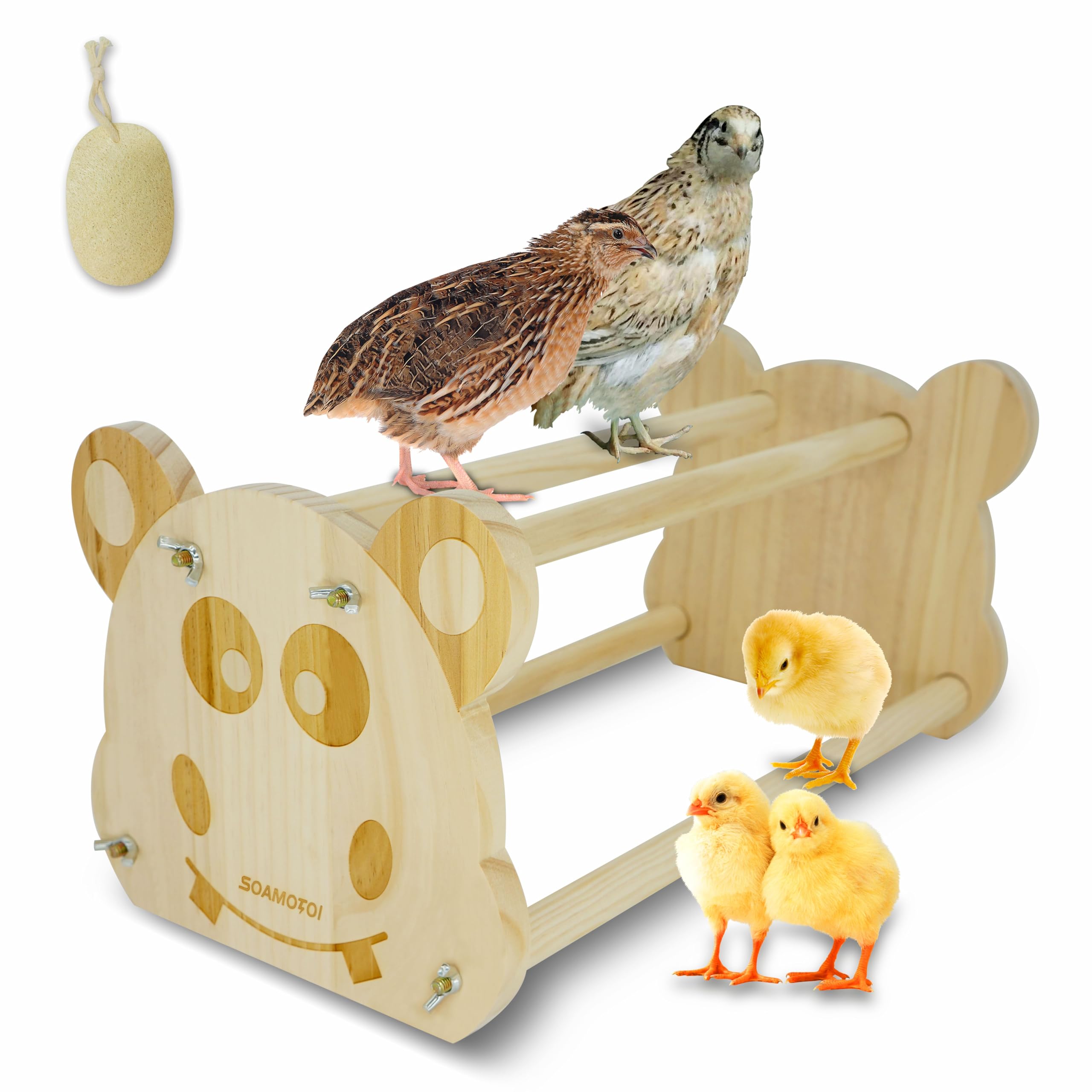 Wooden Chicken Perch, 16.2” Extra Long Chicken Roosting Bars for Coop