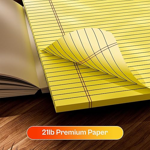 Miniatura 4 de Bloc de notas legales de 8.5 x 11 pulgadas de ancho, paquete de 6 blocs de notas rayados, papel amarillo canario, 21 libras, bloc de notas amarillo,