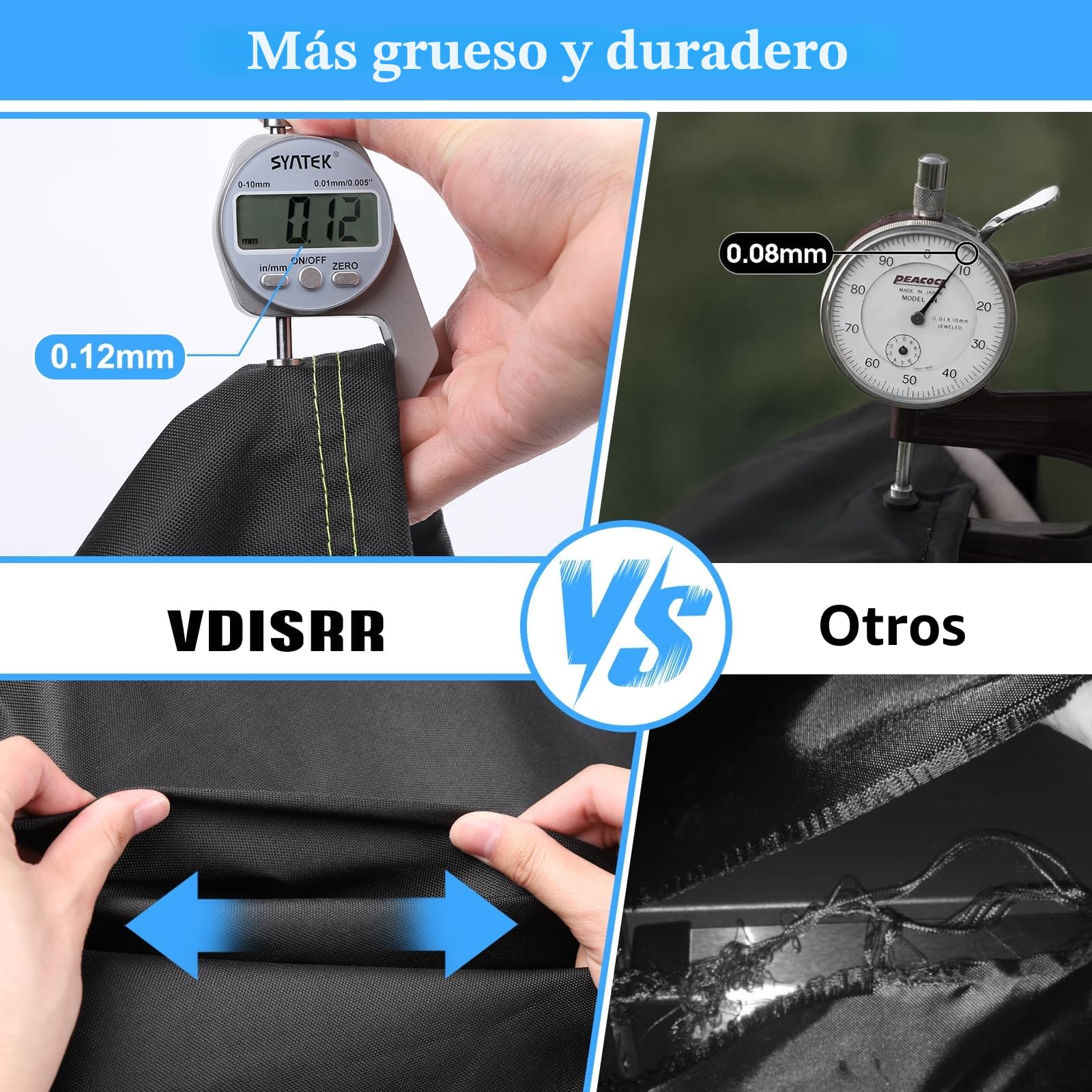 Funda Barbacoa Exterior Impermeable, VDISRR 420D Oxford Resistente al Desgarro Funda Protectora para BBQ 117 x 66 x 117 cm, Cubierta de Barbacoa Exterior Anti-Viento/Anti-Polvo/Anti-Humedad/Anti UV