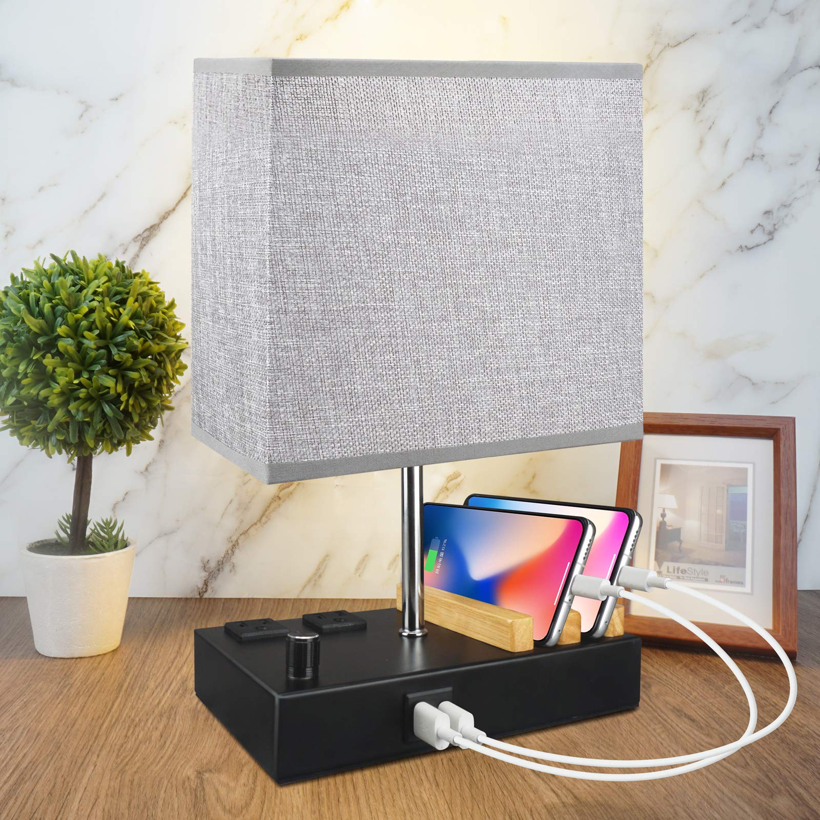 Buy USB Table Lamp with 2 USB Ports,MFXMF,FullyDimming Bedside