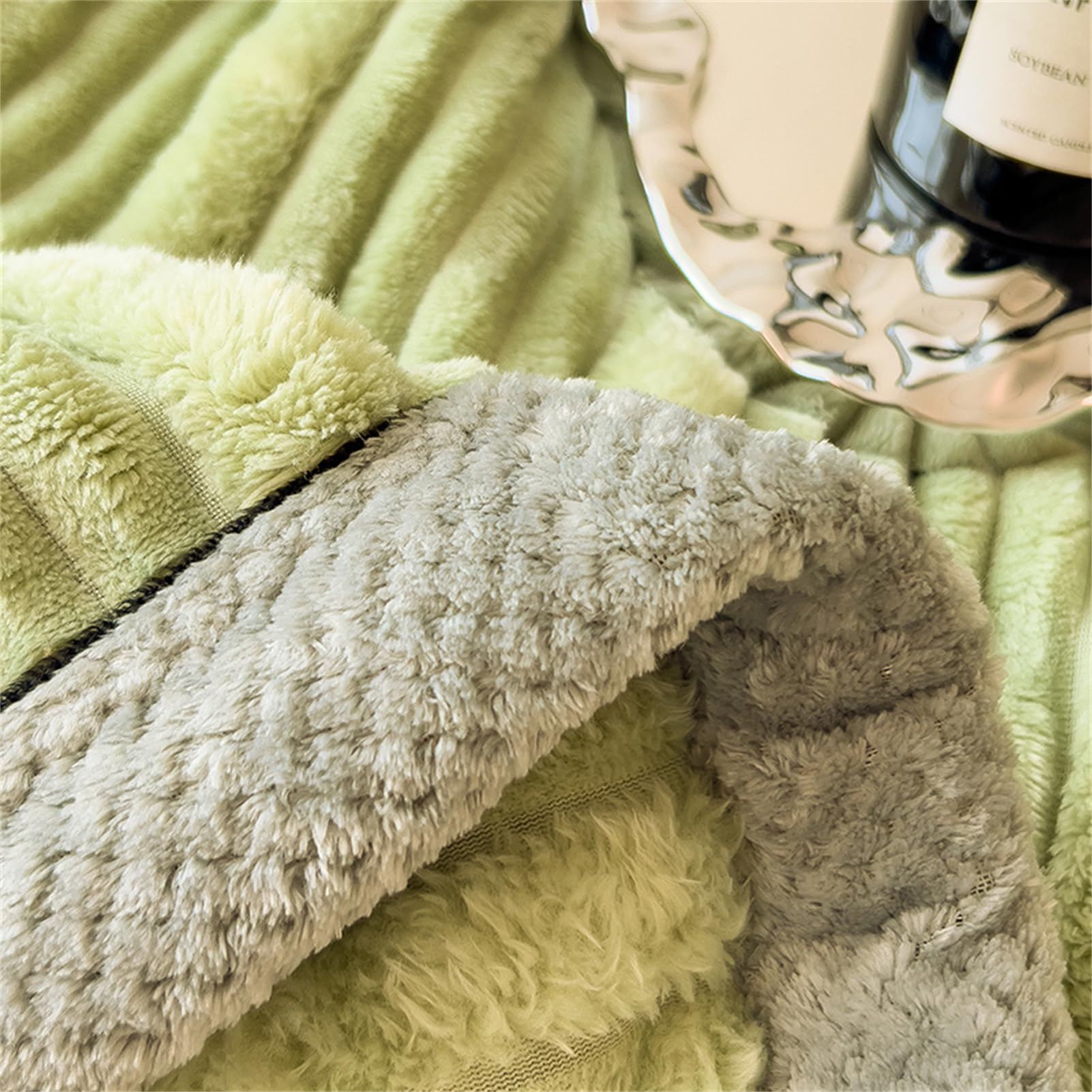 Manta, Mantas para Sofa, Manta Polar Franela Extra Suave, Microfibra Extra Suave, Manta De Sofá, De Cama O De Sala De Estar, Manta De Franela para Cama (Verde Claro,200 x 230 cm)