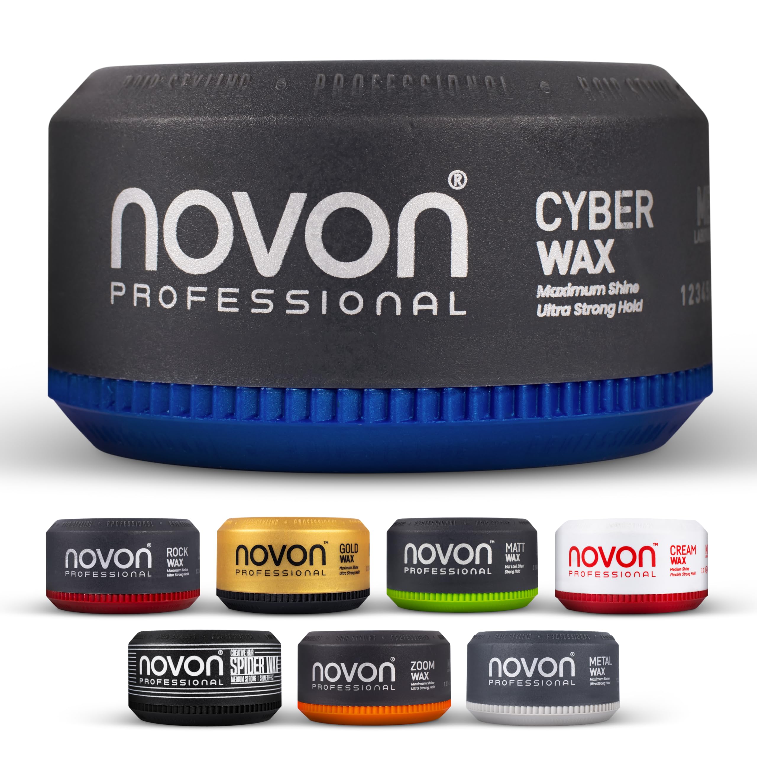 Novon Professional Cyber Wax | Haarwax | 150 ml Haarpomade | ultra-mattes Finish | kein Rückstand | formbar ohne Kleben | kultiger Eisbonbon-Kaugummi-Duft | ideal für urbane Styles und Undercuts
