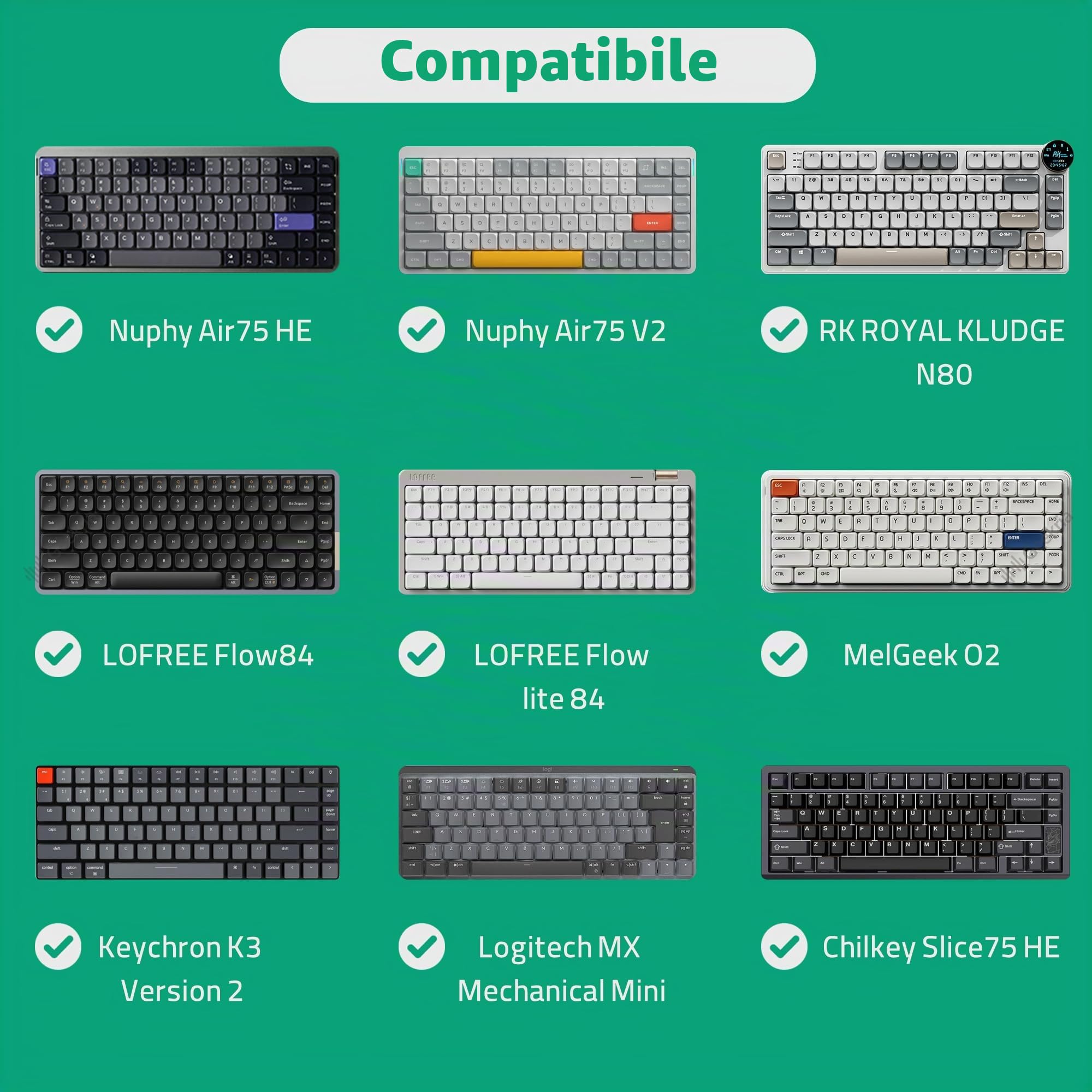 Custodia da trasporto per tastiere Slim Geekria, compatibile con Logitech MX Mechanical Mini, MelGeek O2, Flow Lite 84 / LOFREE Flow84, IQUNIX MQ80, 84 tasti, guscio rigido (grigio scuro)
