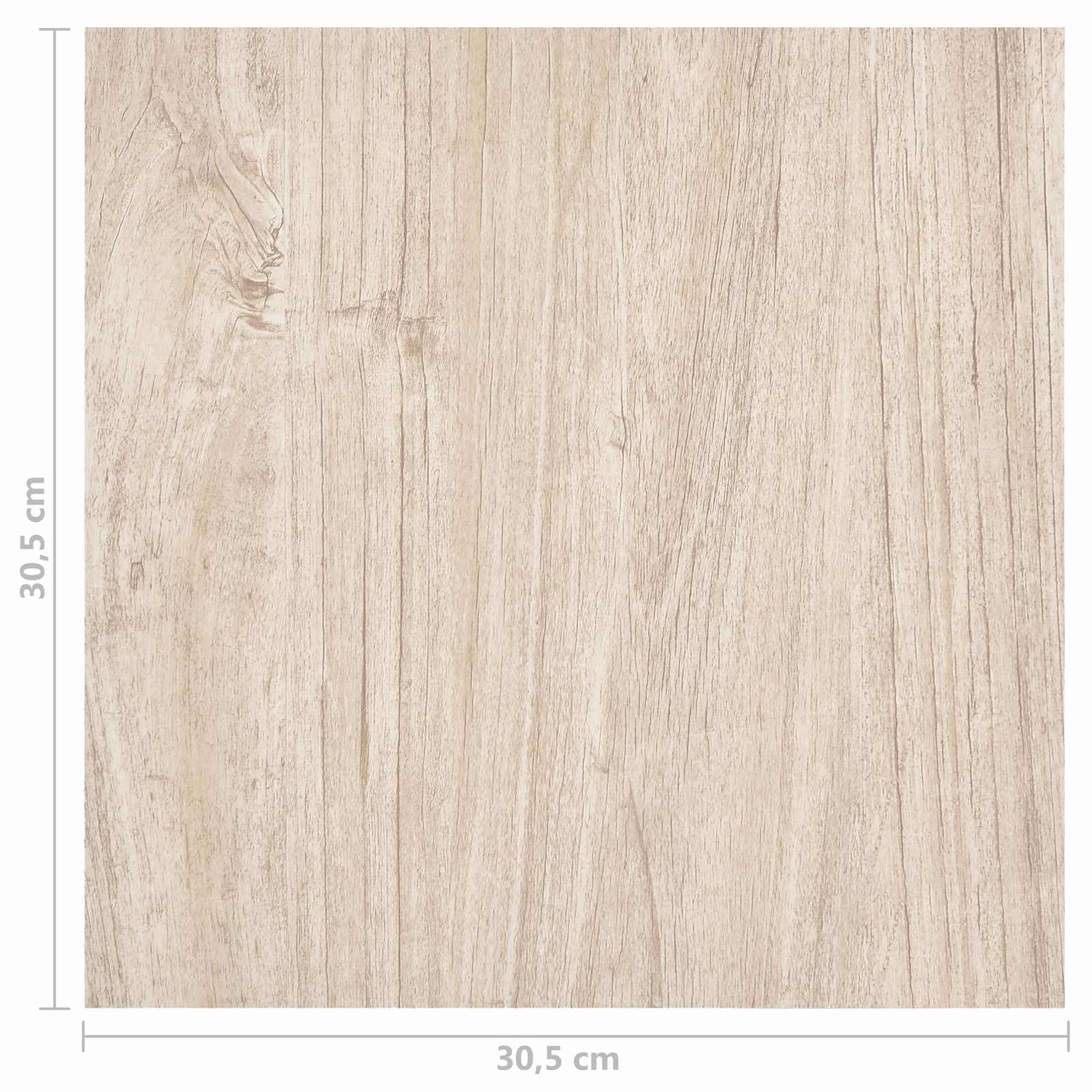 Samoprzylepne płyty podłogowe PCW białe i w kolorze drewna 5,11 m², 55 sztuk, 30,5 x 30,5 x 0,15 cm, do wykładzin podłogowych, płytek winylowych do renowacji wewnątrz