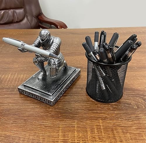 Miniatura 3 de Executive Knight - Soporte para bolígrafo con bolígrafo, accesorios de escritorio personalizados, decoración de oficina en casa, soporte para