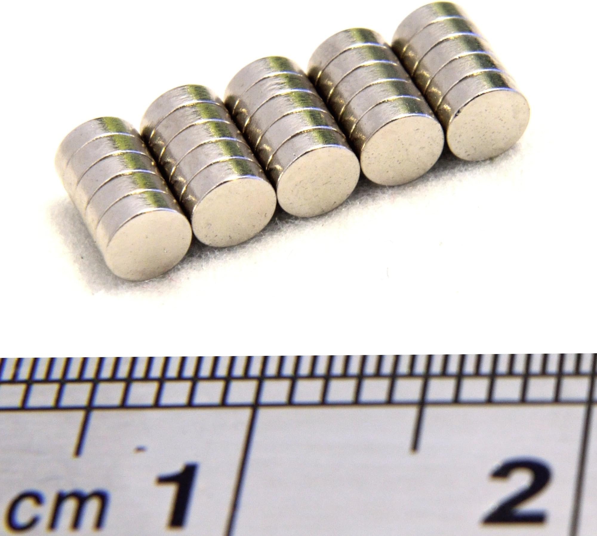 25 of 3mm x 1mm (Dia. x H) Neodymium Magnets * Grade N50 * Approx 120g Pull * Rare Earth Disc* Arts & Craft * Strong and Tiny