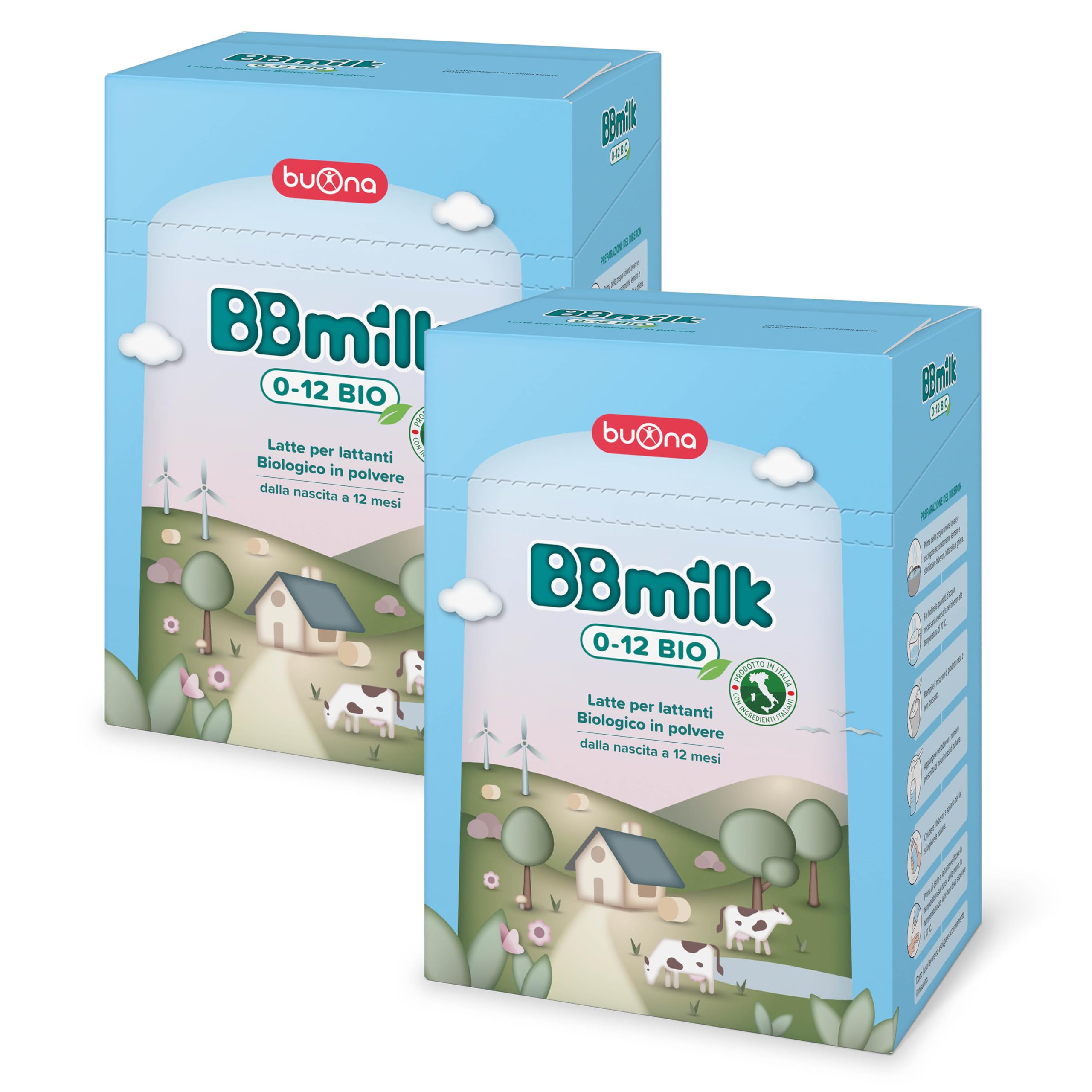 BBmilk Buona Latte in Polvere per Neonati BB Milk 0-12 Bio 2x400g, Indicato dalla Nascita fino ai 12 mesi, Qualora l’Allattamento non sia Possibile o Sufficiente, Formula Completa
