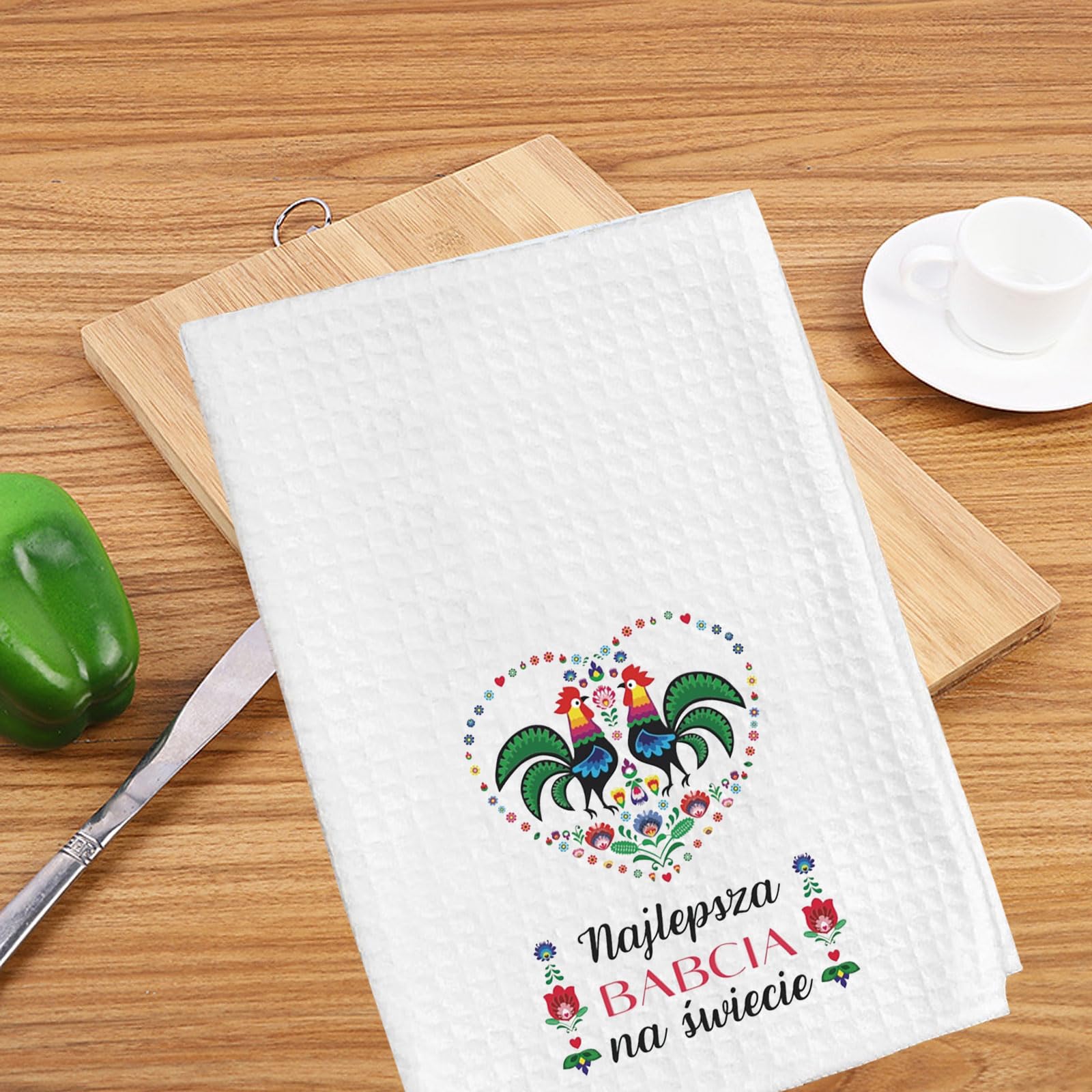 WCGXKO Polish Grandma Gift Babcia Gift Babcia Retirement Gift Najlepsza Babcia Kitchen Towel Grandmother Gift (Naj Towel)