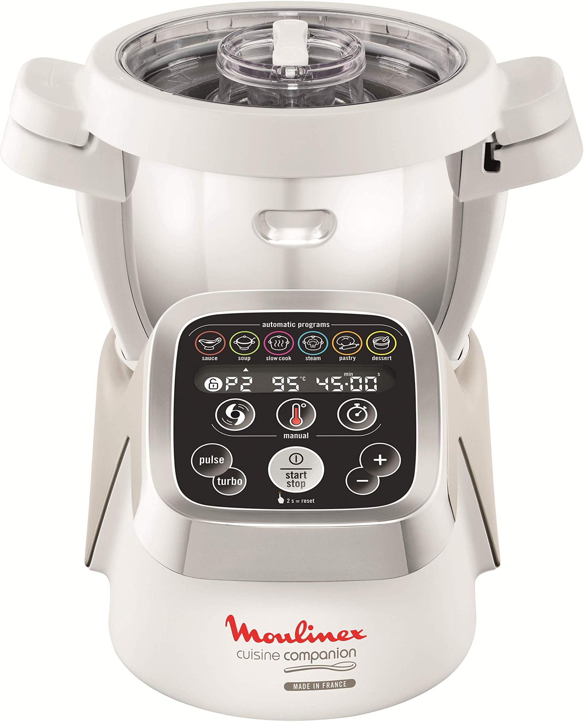 Moulinex Cuisine Companion Kitchen Robot, 6 Automatic Programmes, Capacity for up to 6 People Cuisine Companion White