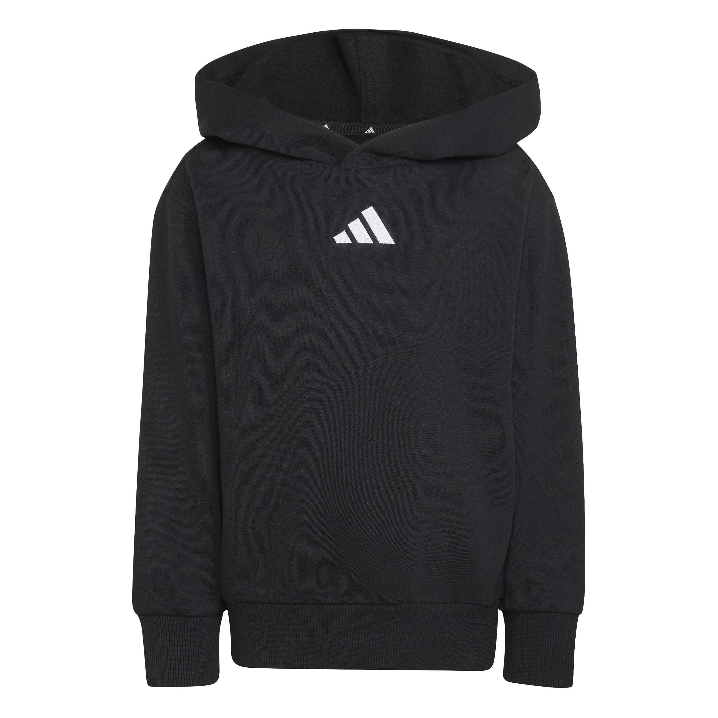 adidas Unisex Kinder Essentials Hoodie Sweatshirt, Black/White, 6-7 Years