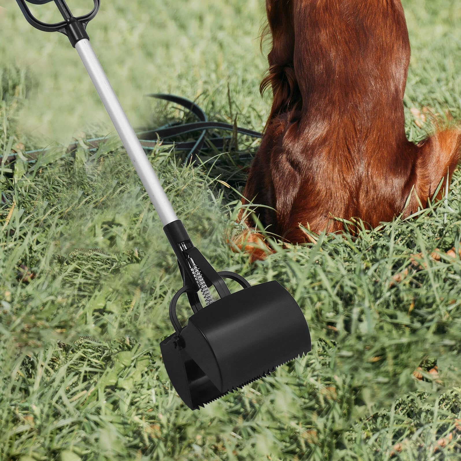 Artibetter Pelle Ramasse Crottes Chien Chat Longue Poignée Outil Nettoyage Déjections Animaux Pratique et Sûr Usage Extérieur Intérieur Couleur Aléatoire Couleur Aléatoire