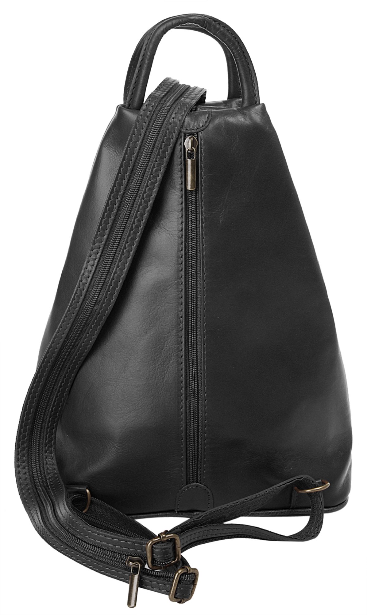 Damen Rucksack Echt Leder Made in Italy, Verstellbare Schulterriemen, Praktische Aufteilung, Vielseitiger Rucksack