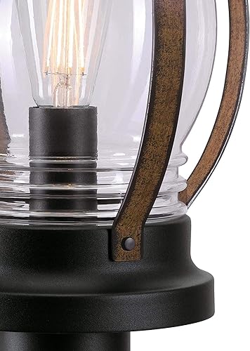 Miniatura 2 de Westinghouse Lighting 6578800 Canyon - Lámpara rústica de una sola luz para exteriores con textura negra y acabado de madera de granero, cristal