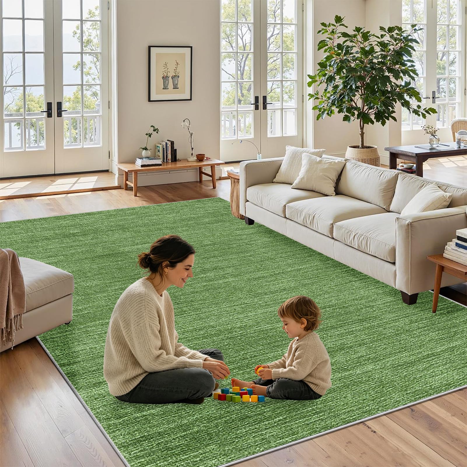 Tapis de sol pour décoration de chambre et grand salon lavable en machine 200x270cm