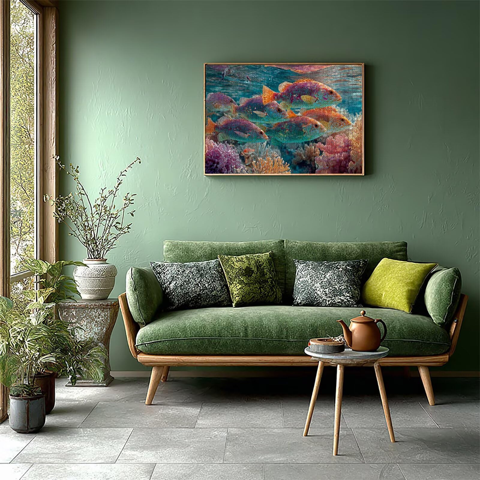 Faenar drewniane puzzle 2000 sztuk, puzzle z motywem oceanu dla dorosłych z pudełkiem 99 x 70 cm, łamigłówki, dla mężczyzn kobiet nastolatek, kreatywne gry logiczne, dekoracja domu prezent, F-6213