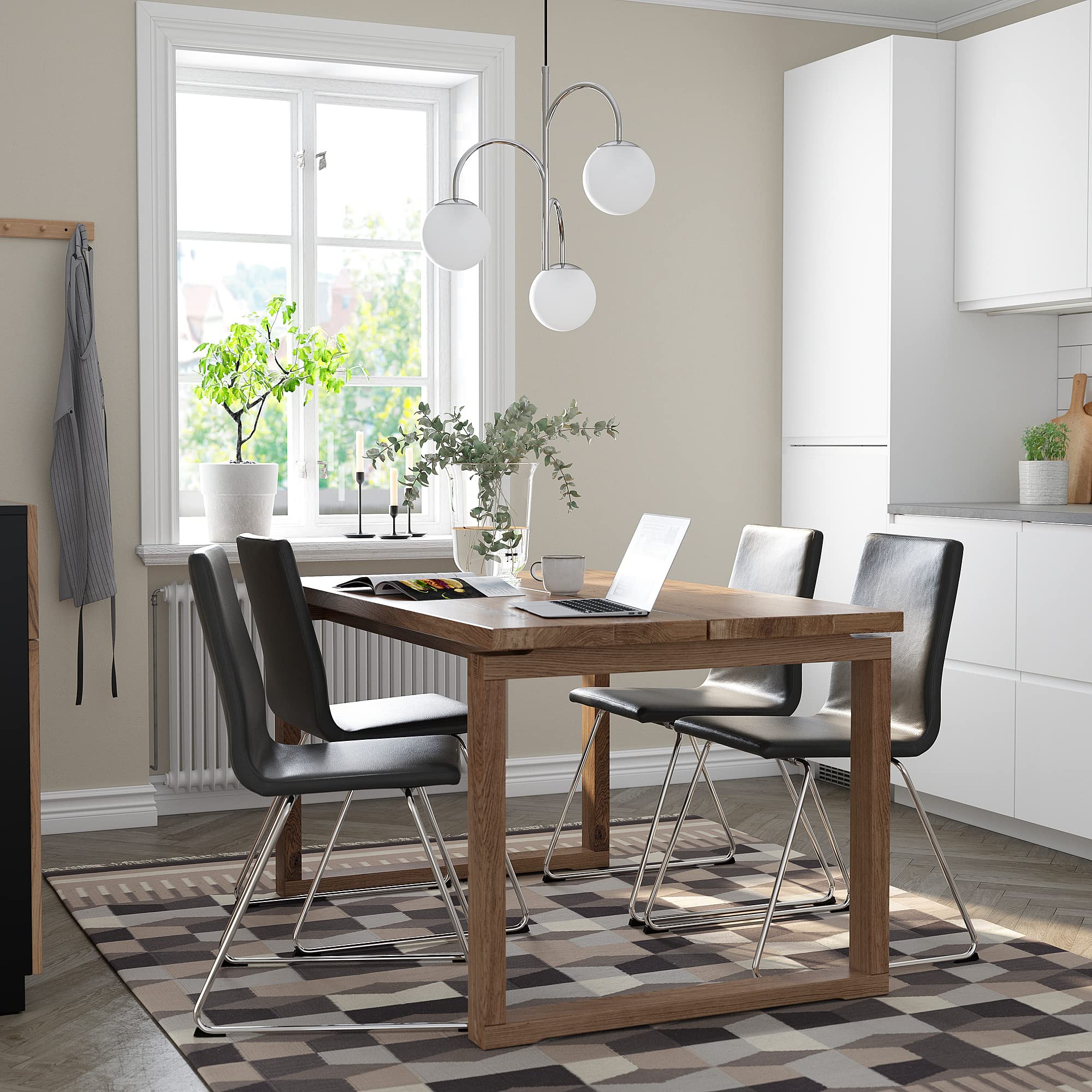 Amazon｜IKEA MÖRBYLÅNGA/LILLÅNÄSテーブルと椅子4脚、140x85cm 