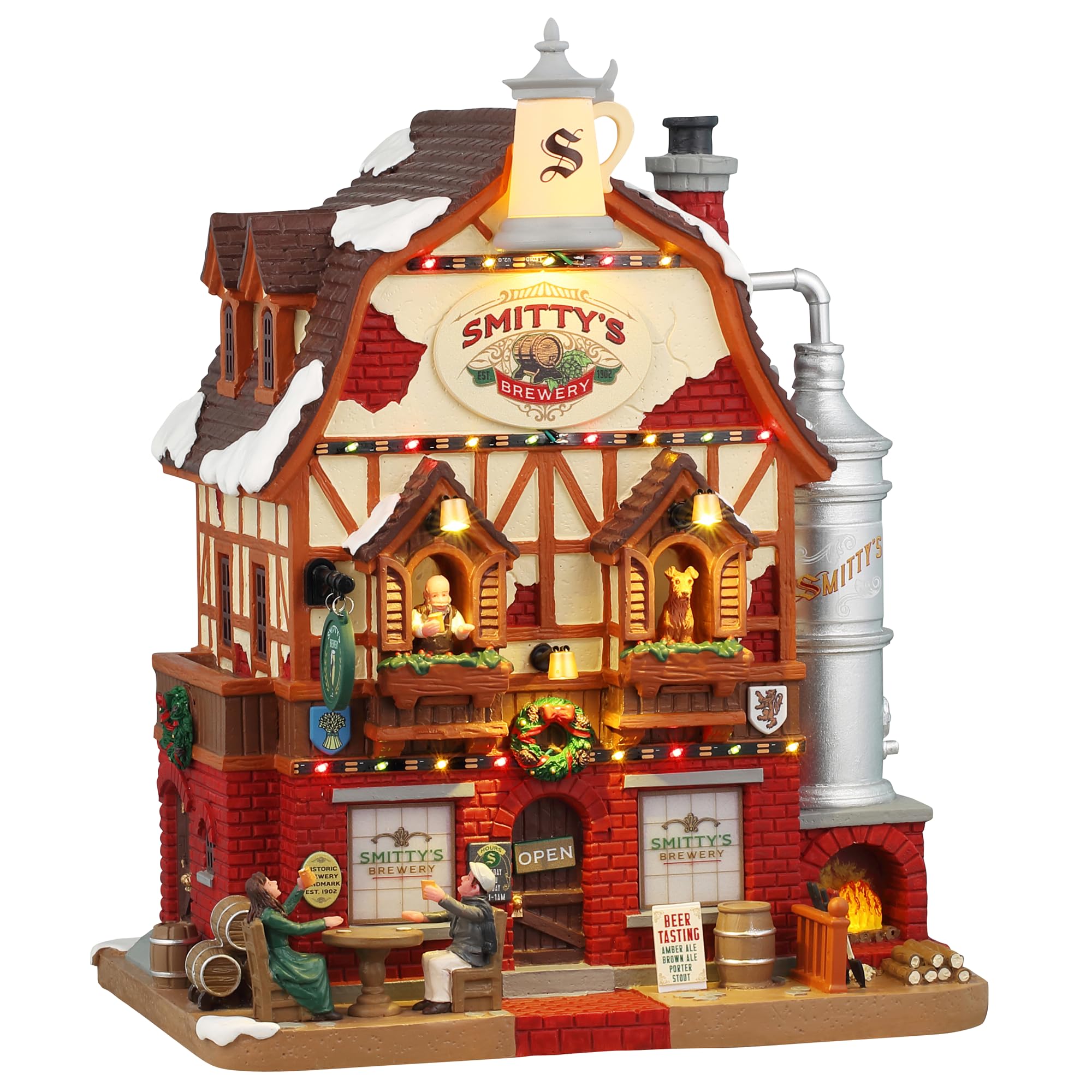 Lemax Smitty's Brewery, Battery-Operated(4.5V), Lighted Buildings, #45223