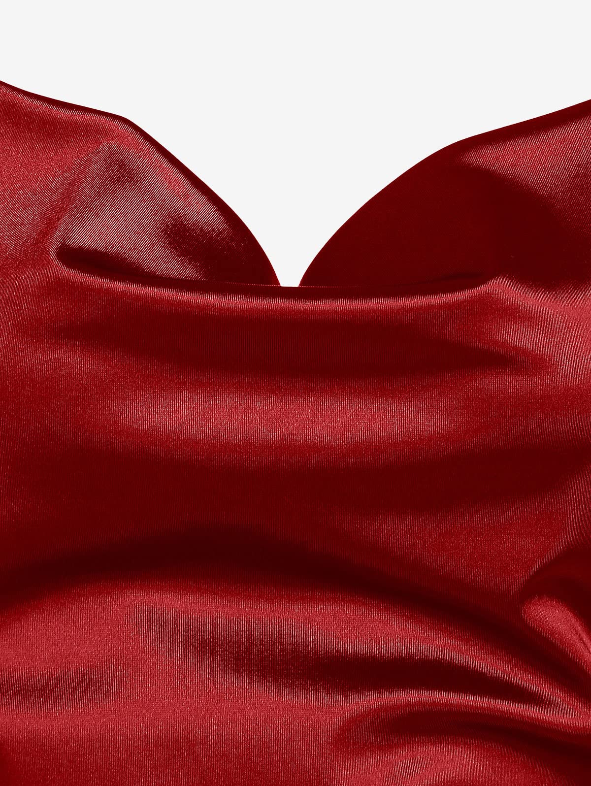 ZAFUL Damen-Minikleid aus Satin, ärmellos, Spaghettiträger, sexy Slip, Wasserfallausschnitt, seidig, Cocktail-Partykleider