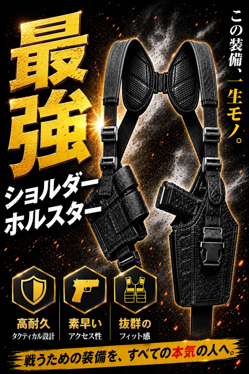 Amazon.co.jp: 【本格タクティカル仕様】 ショルダーホルスター