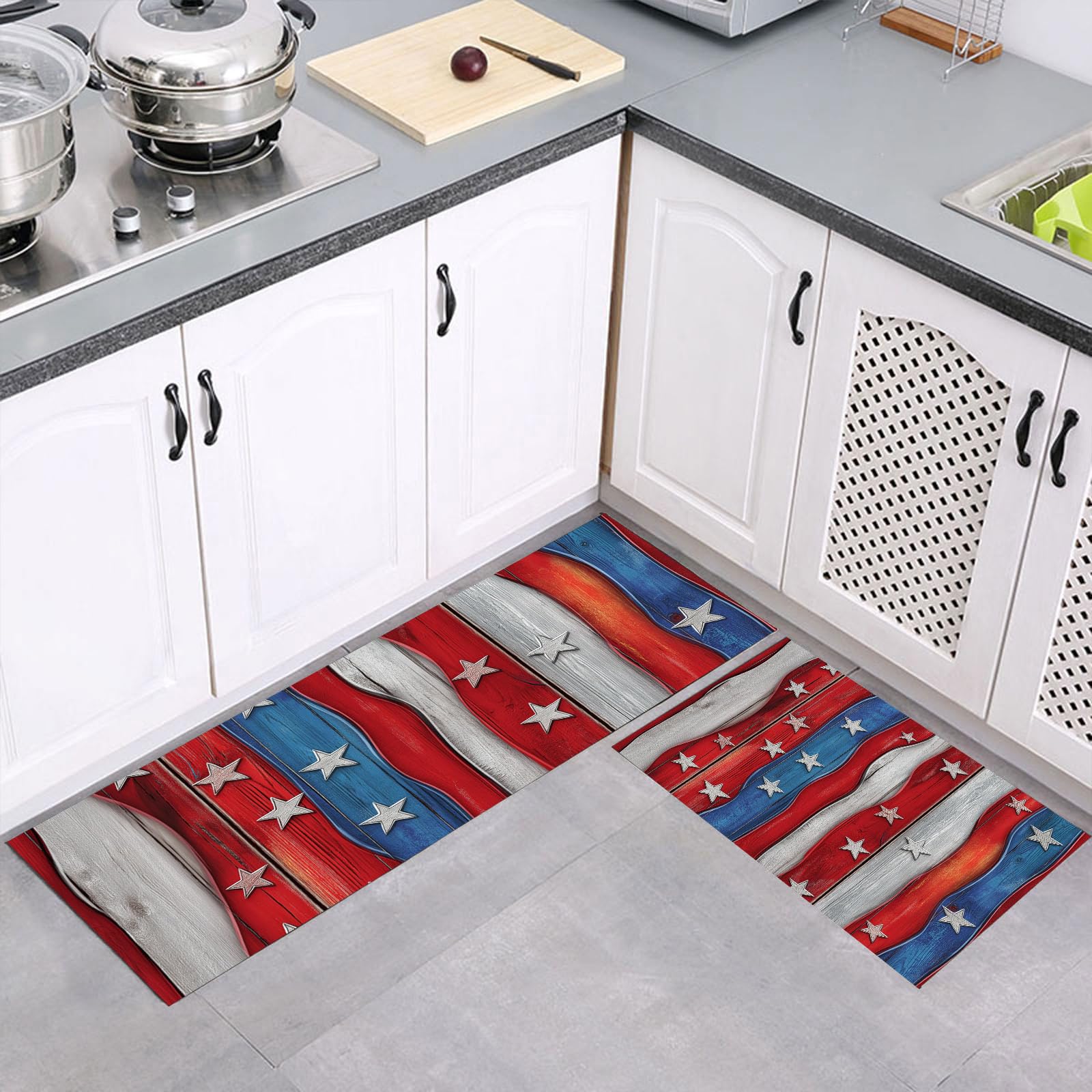Tapis de cuisine antidérapant et lavable avec support caoutchouc
