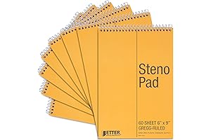 Better Office Products 8-Pack Spiral Gregg Rule Steno Pads