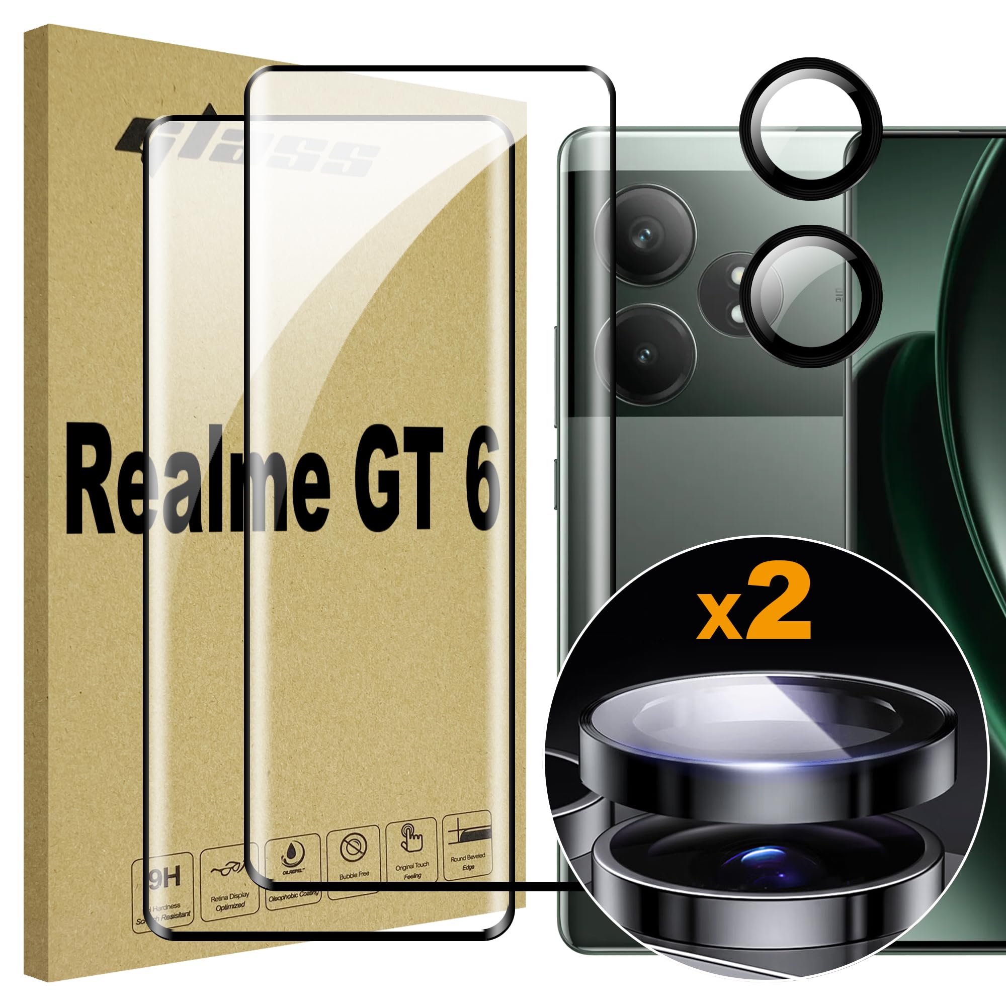 6x Pellicola per Oppo Realme X50 Protettiva Protezione Antiriflesso