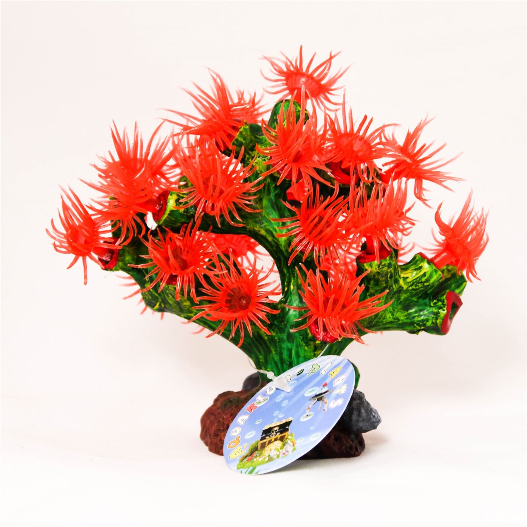 Hidom Red/Coral Aquarium Polyresin Decorative Fish Tank Ornament - Artificial Polyp Plant
