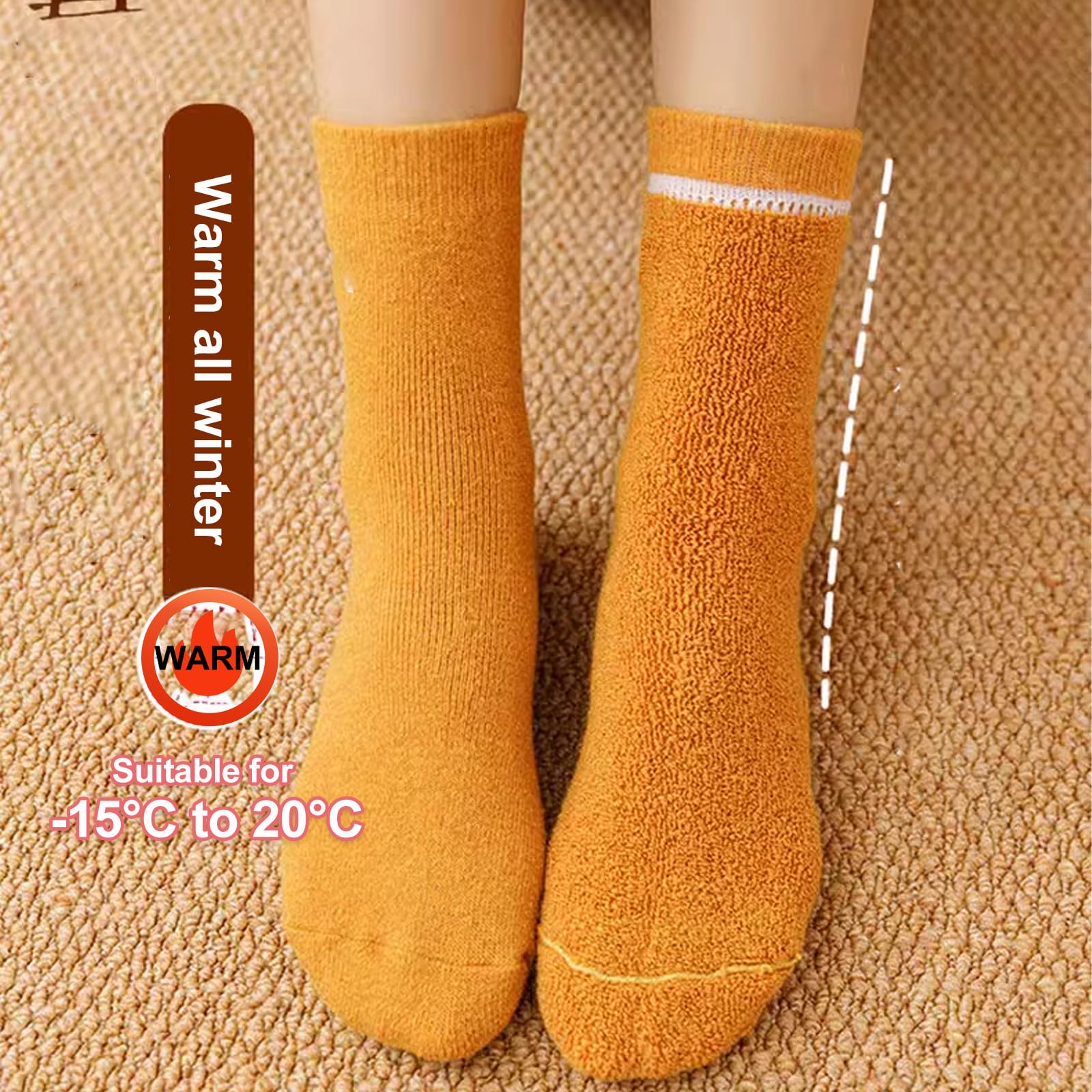 MOSOTECH Calze Donna Invernali Termiche, Calzini Donna Vintage di Calda, Colorate Spesse Traspiranti, Taglia Unica 35-42