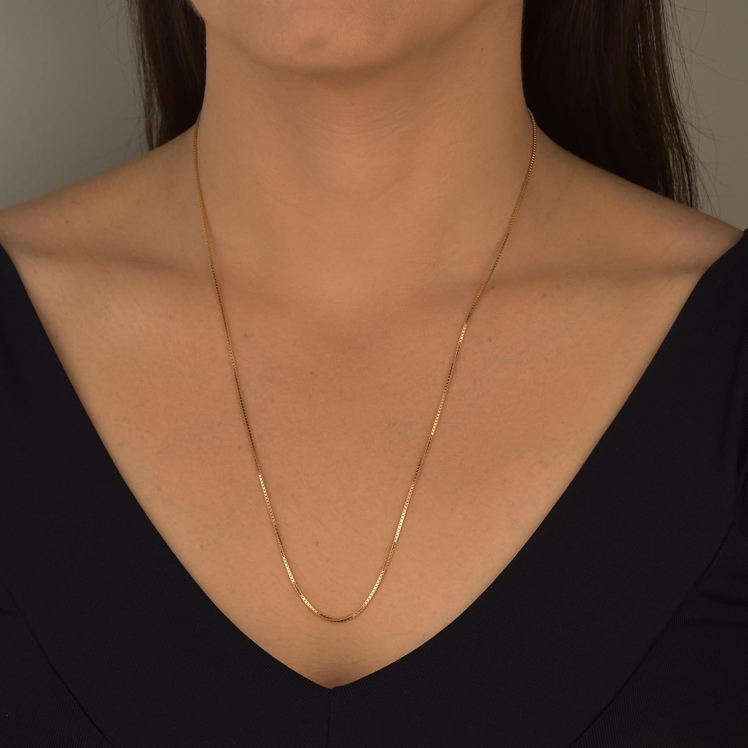 925 Sterling Silver & 14K Gold over Silver 1.0mm and 0.8mm Box Chain Necklace Strong Necklace for Women Available in 7 Lenghts - Image 3
