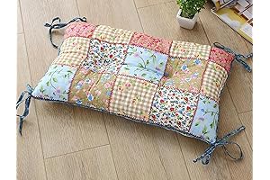 Rectangle Stool Cushion with Four Straps Soft Cotton Fabric Barstools Cushions with...