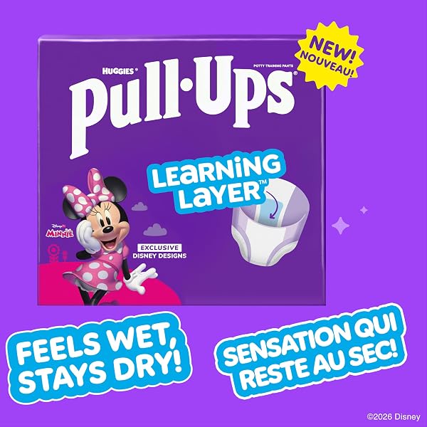 Pull-Ups Pull-Ups Girls Potty Training Underwear, Easy Open Toddler Pants 3T-4T (32-40 lbs), Learning Designs for Toddlers, 92 count in use
