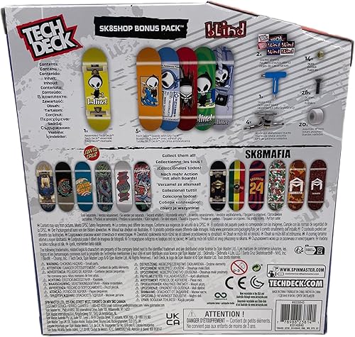 Miniatura 2 de TECH DECK Sk8shop - Paquete de bonificación de patineta con dedo, paquete múltiple de la serie 2022 (ciega 25 (paquete de bono Sk8shop))