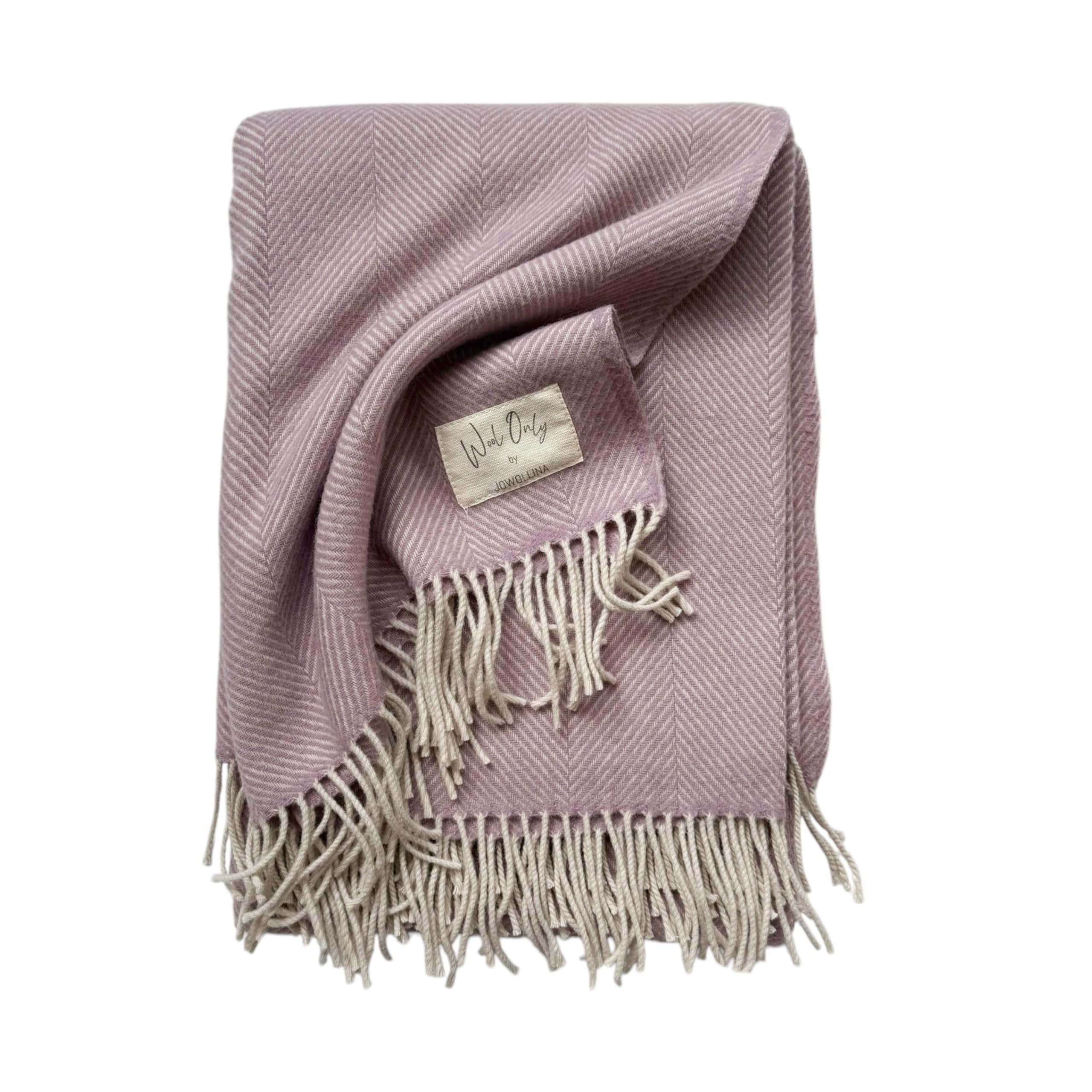 Couverture en laine franges naturelles JOWOLLINA contre le froid nocturne