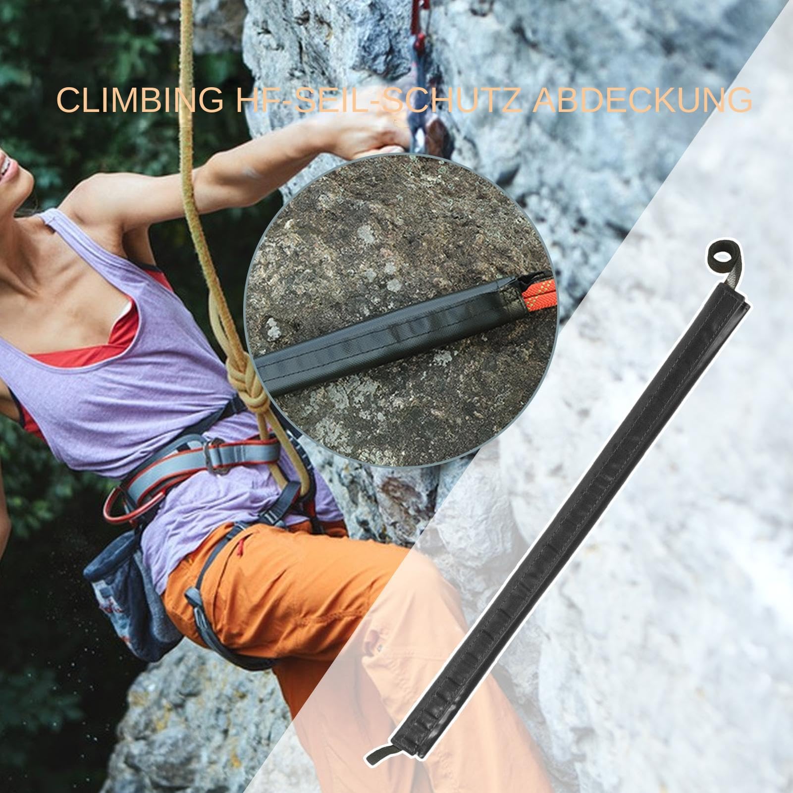 Protector de cuerda de PVC 50 x 14 cm funda protectora para escalada y pesca