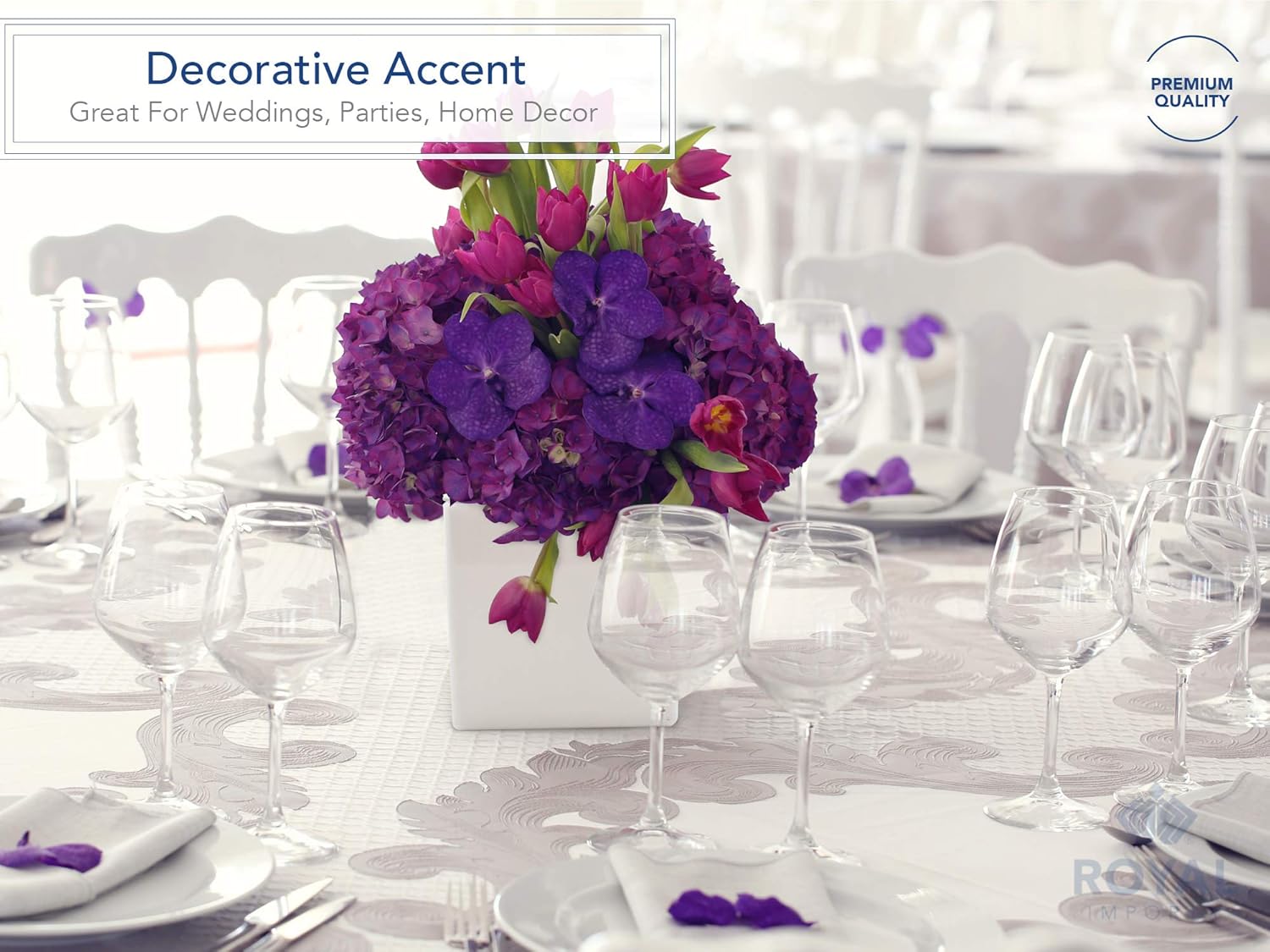 Royal Imports Flower Acrylic Vases Cubes - Decorative Centerpiece for Home or Wedding - Non Breakable Plastic, 5" - White - Image 5