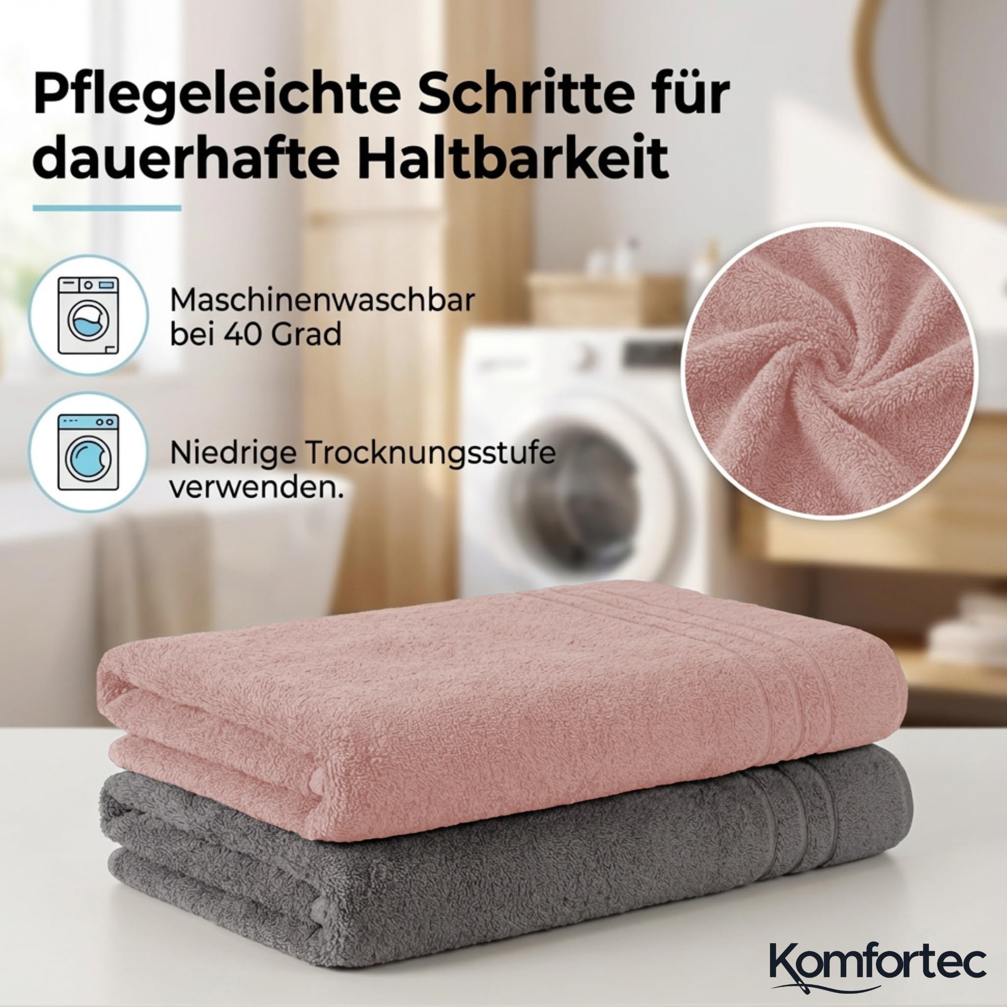 Komfortec 2er Saunahandtuch Set 80x200 cm – Bild 3