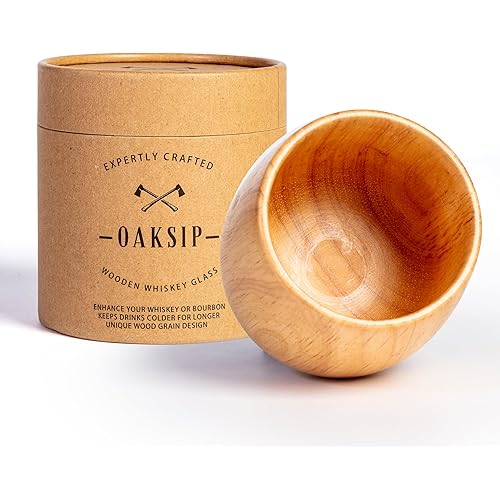 The Original Wooden Bourbon Drinking Glass Bourbon Gifts for Men | Wooden Old Fashioned Glass | Great Whiskey Gifts for Husband, Dad, or Brother | Perfect Present For Men Who Have Everything
