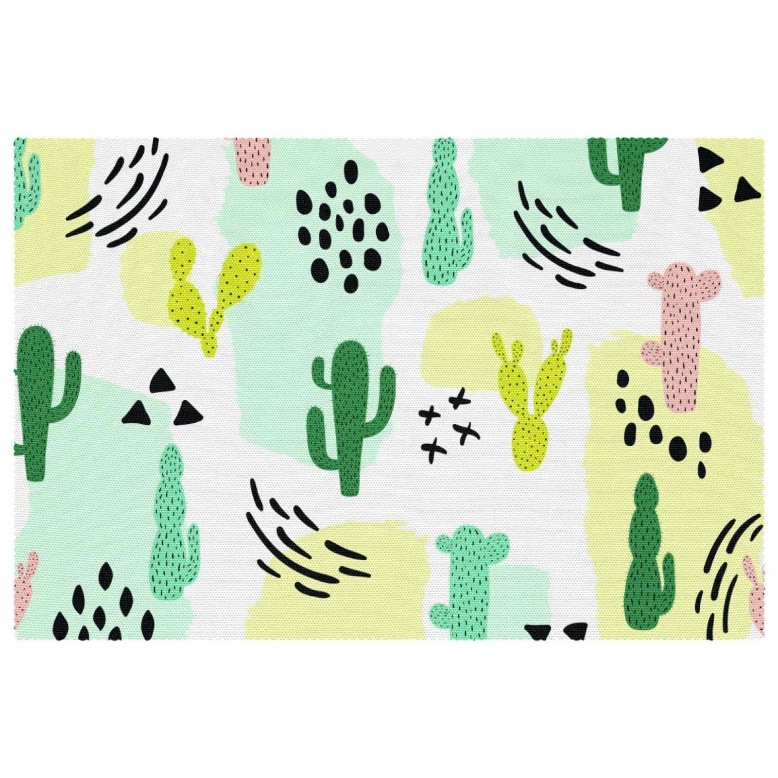 Sets de table anti-rayures 30,5x45,7 cm à motif cactus pour salle à manger
