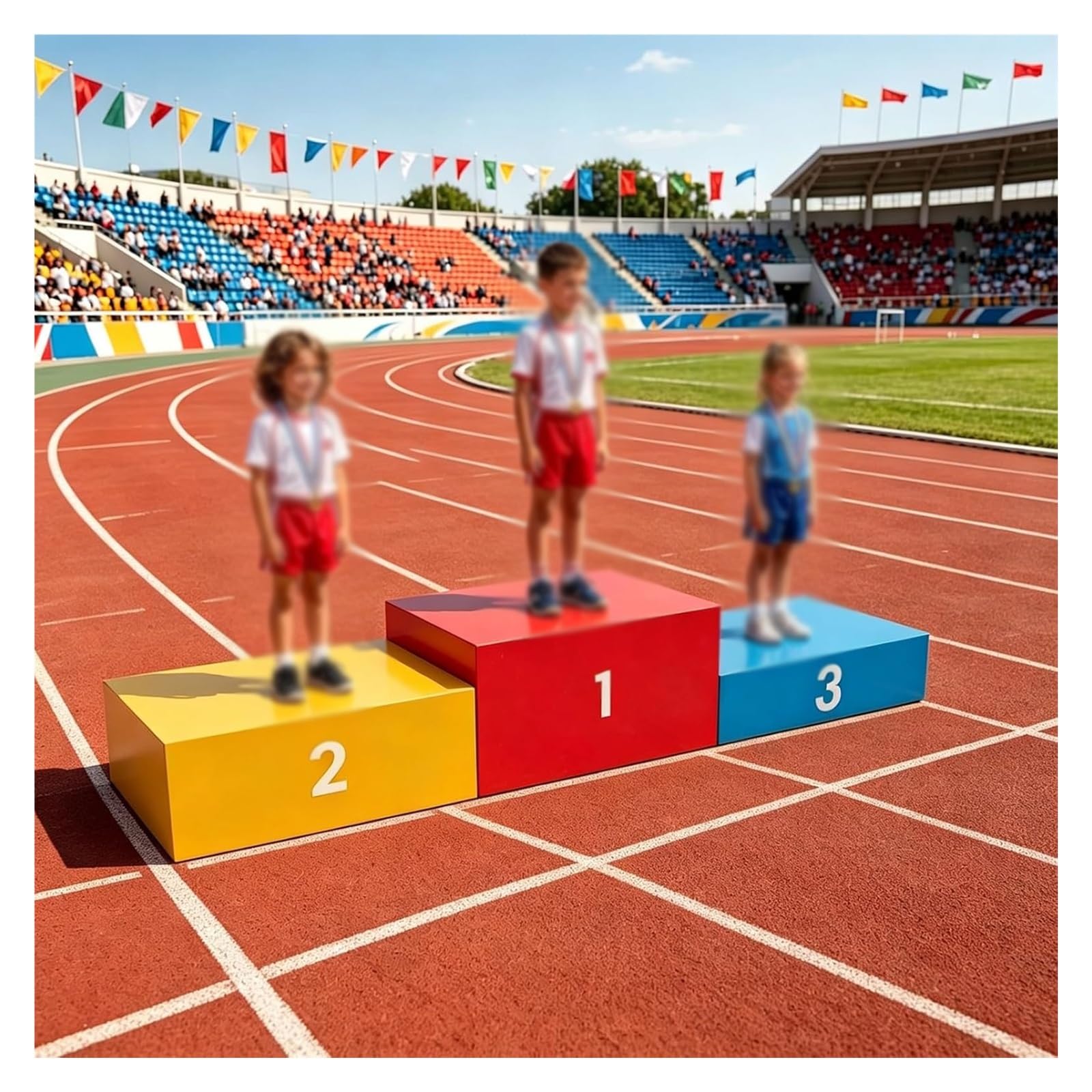 Siegerpodest stapelbar aus Holz Gilt für Sportmeeting