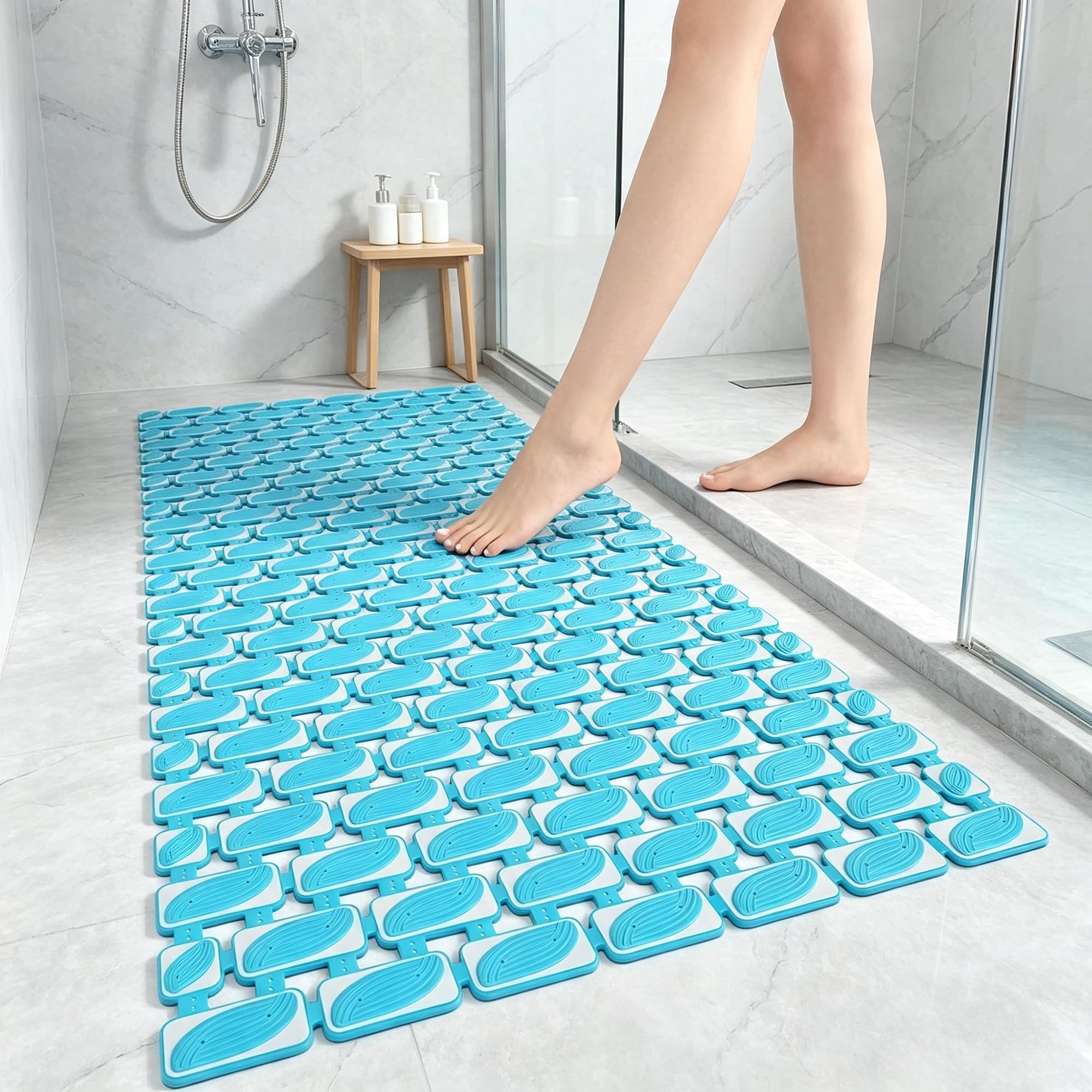 Bingobang Large Shower Mat Non Slip Anti Mould for Elderly 90 x 40cm