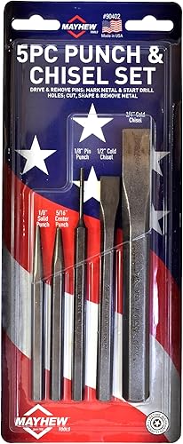 Miniatura 2 de Mayhew Tools 90402 Juego de punzón y cincel, acabado explosivo, 5 piezas