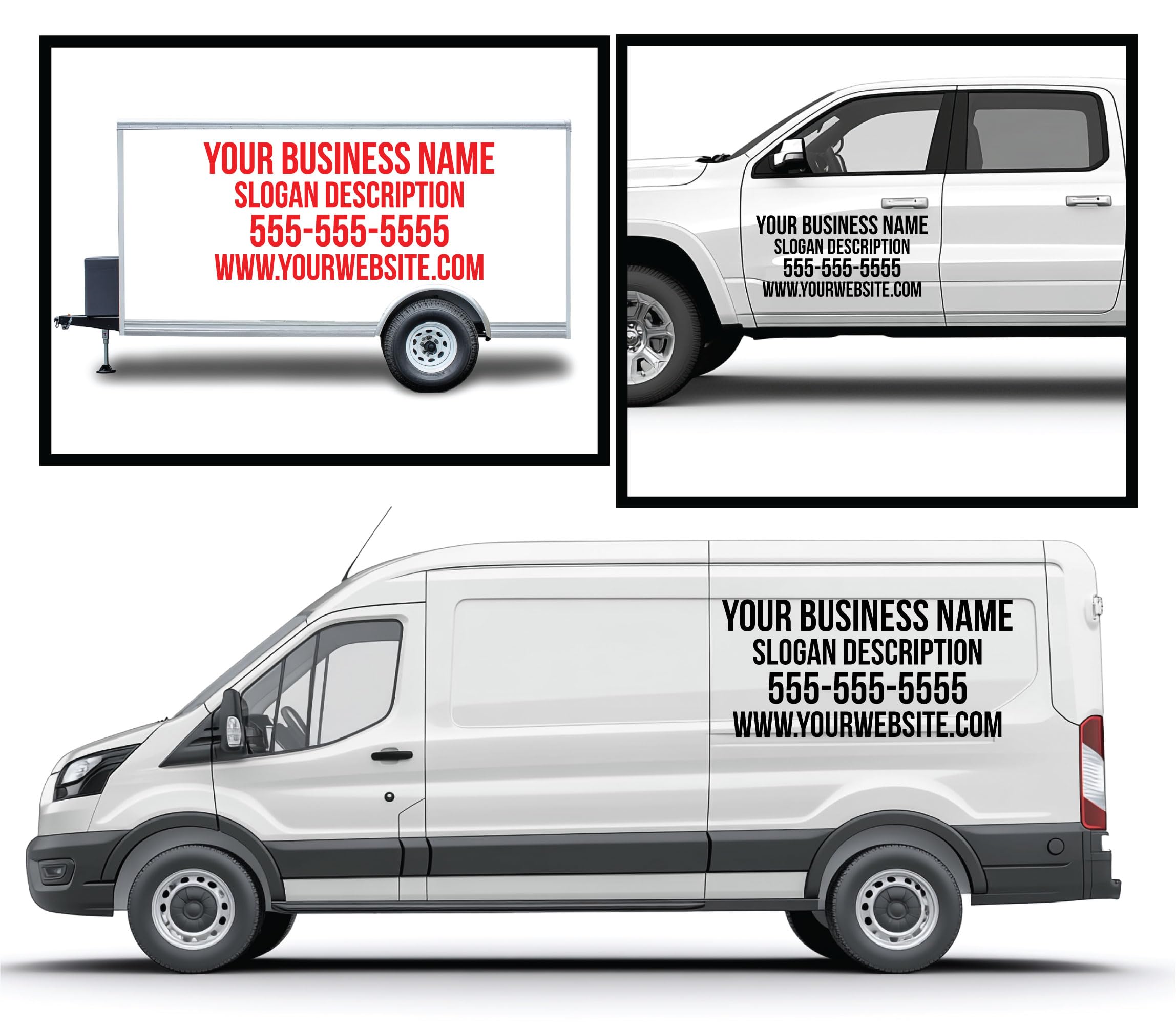 Large Custom Business Name and Website Description Text Decal Sticker for Advertising Truck, Car Windows, Signs, Schools, Doors, Windshield, Boats, RV