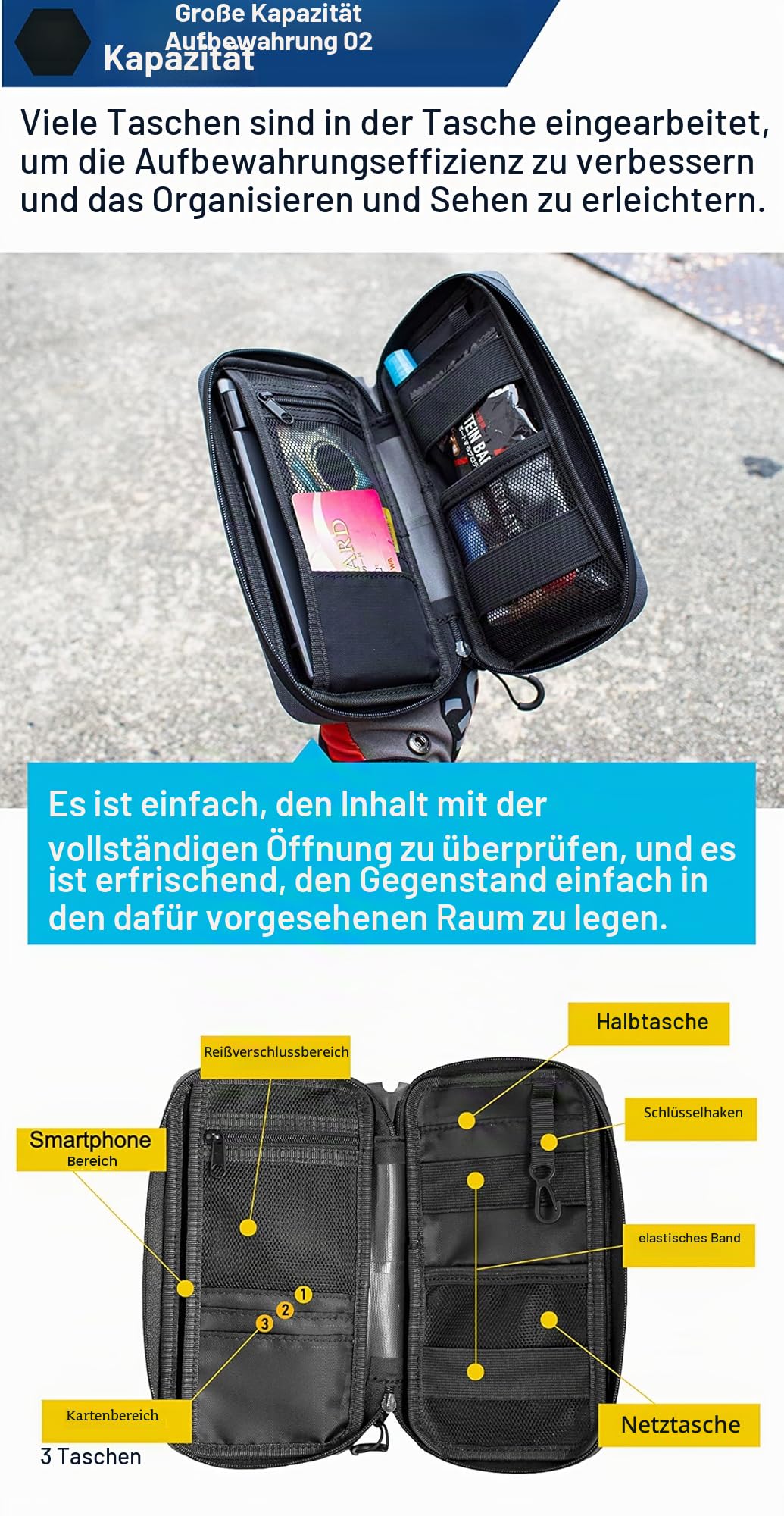 GORIX Fahrrad Wallet Pouch Bag Wasserdicht Handyhülle Rennrad MTB Bike (GX-BSZG)