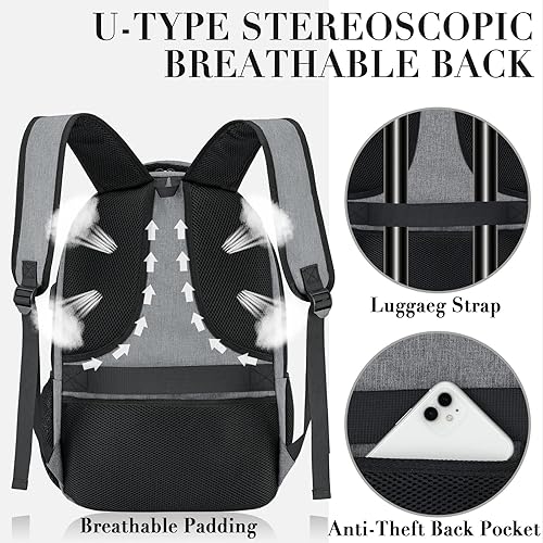 Miniatura 6 de BIKROD Mochila para portátil de 15,6 pulgadas, Gris, Mochila